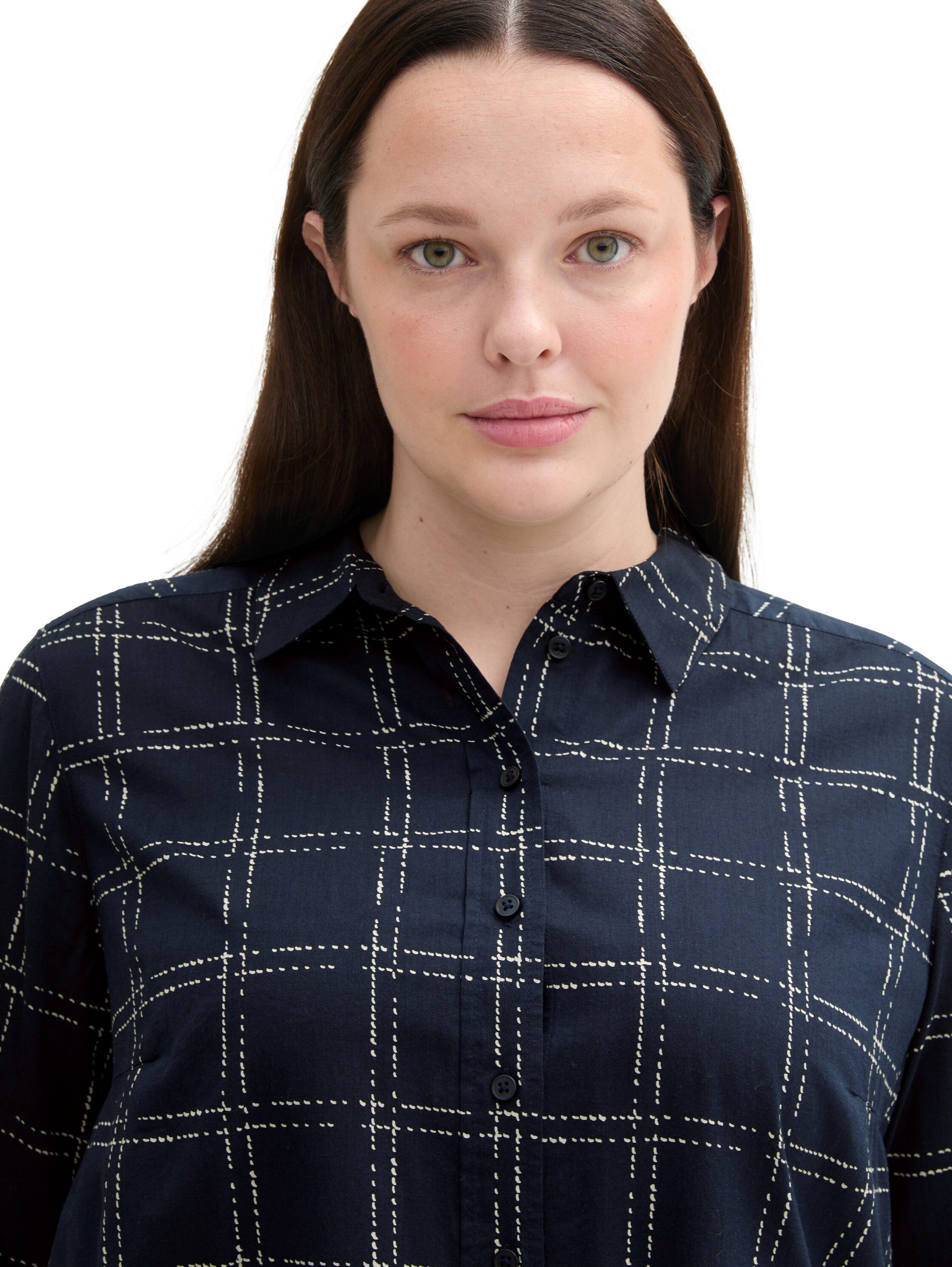 TOM TAILOR MY TRUE ME Blouse met lange mouwen geruit met grafisch patroon