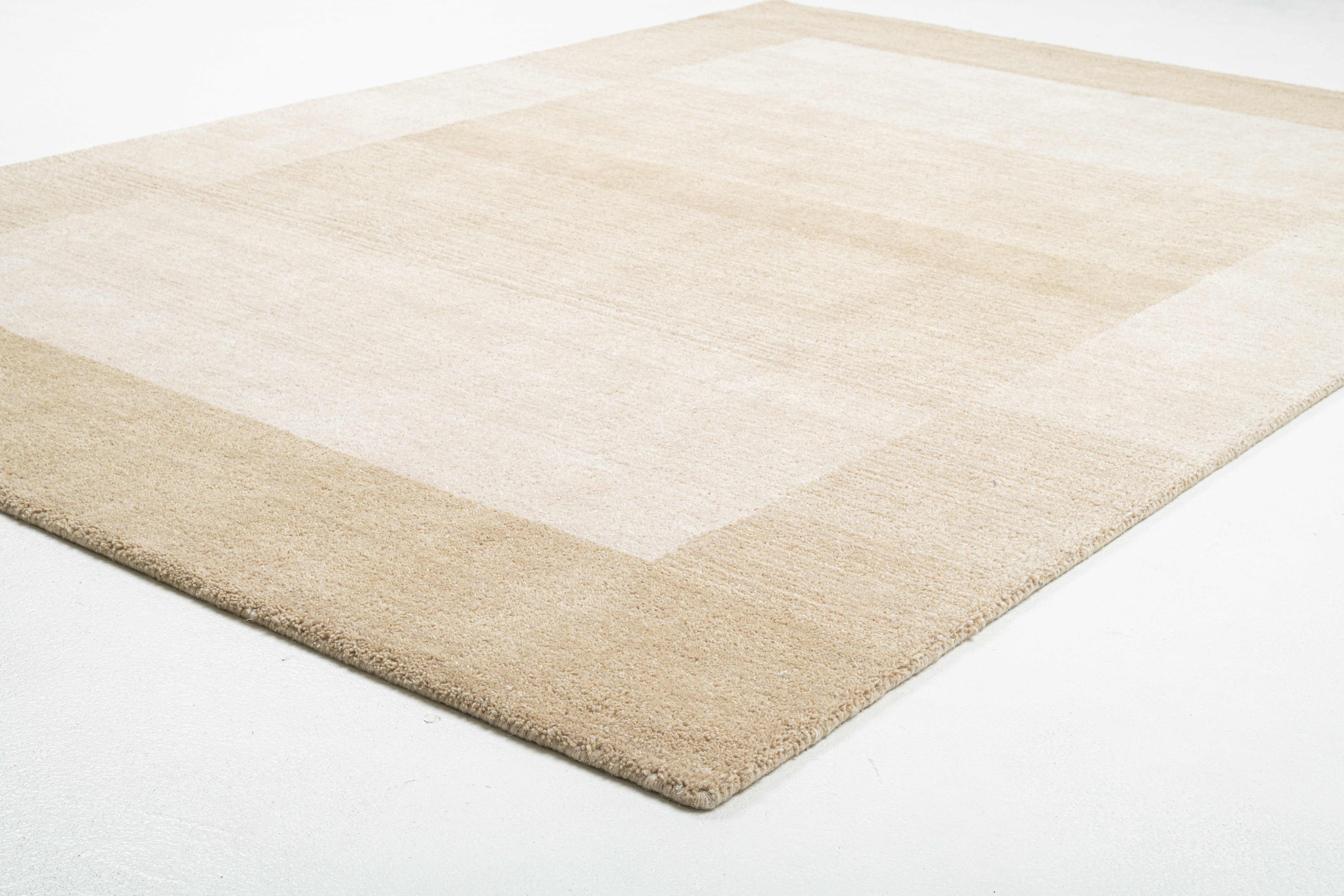 THEKO Wollen kleed Gabbeh super, Handgeweven vloerkleed, randdessin, zuivere wol, met de hand geweven