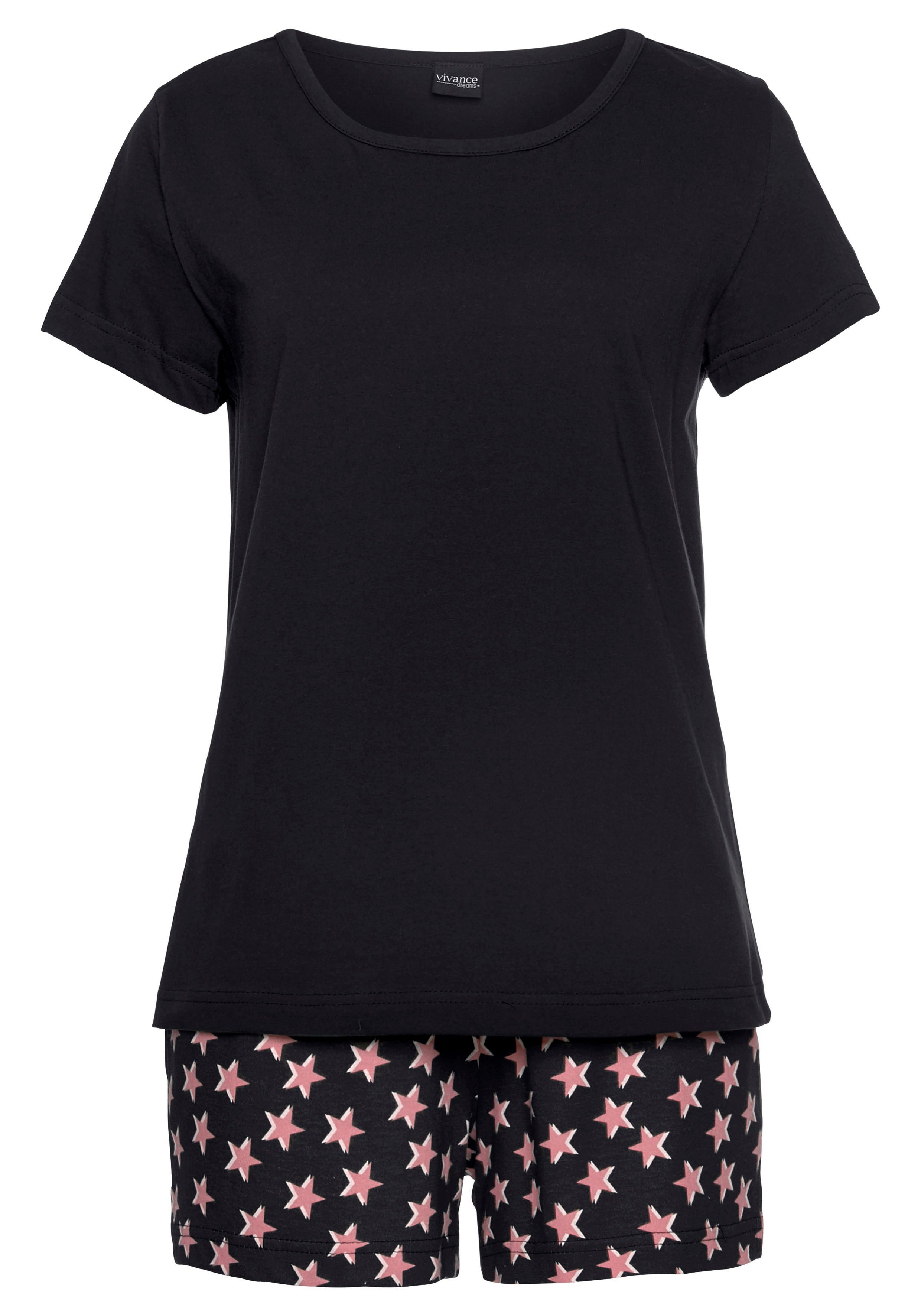 Vivance Dreams Shortama met sterrenprint (4-delig, Set van 2)