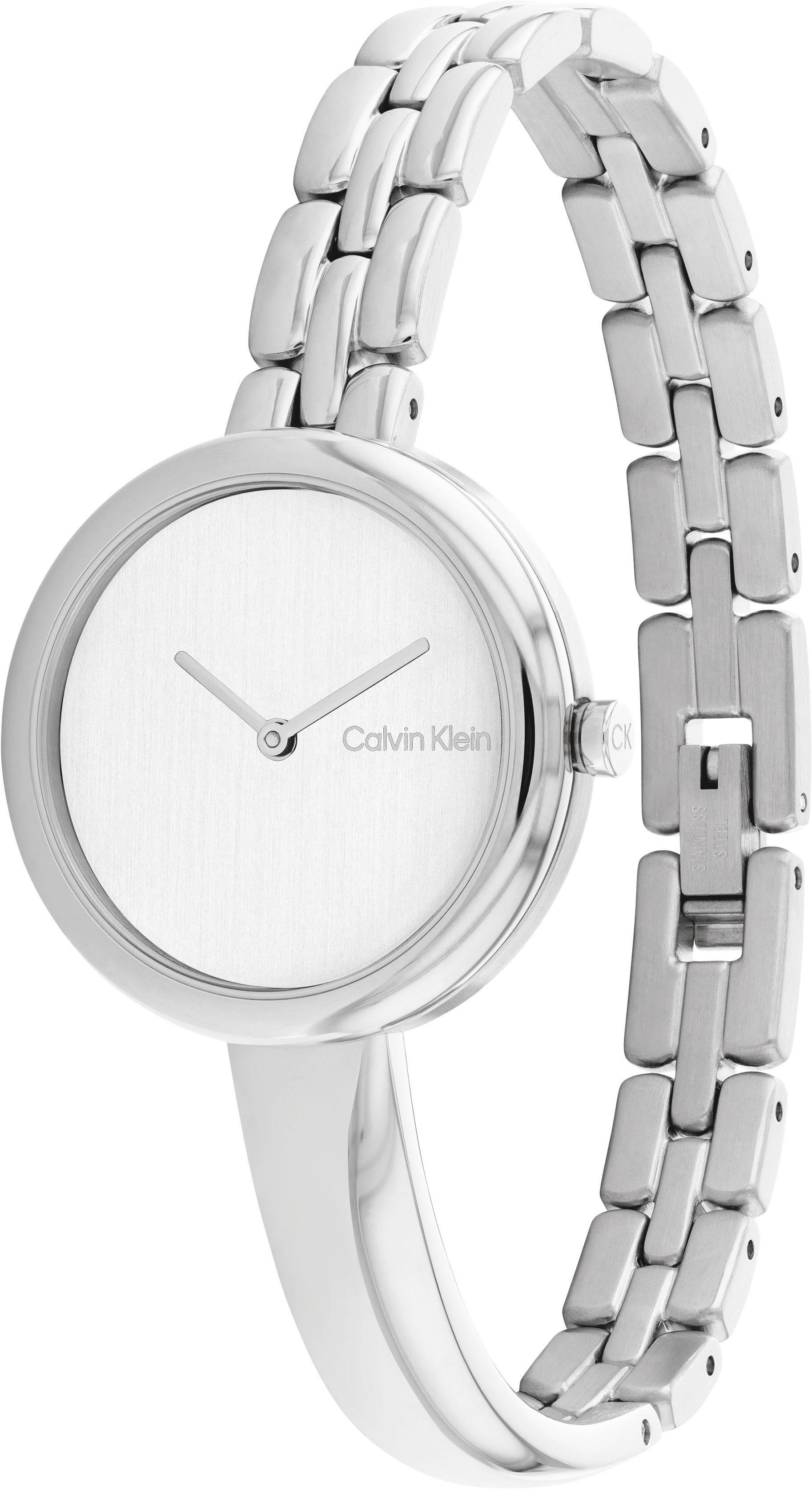Calvin Klein Kwartshorloge SCULPTURAL Polshorloge, dameshorloge, mineraalglas, roestvrijstalen armband