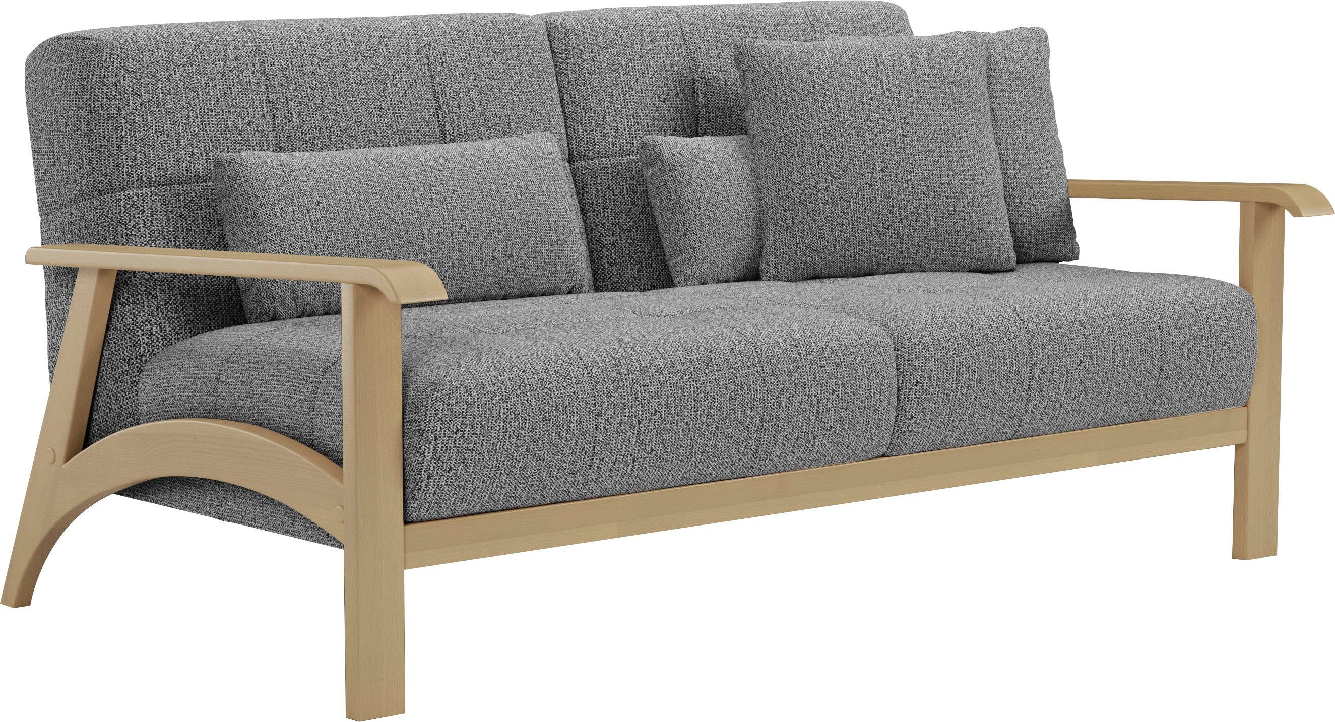 sit&more 2,5-zitsbank Billund Armleuningen van natuurlijk beukenhout, verschillende bekledingen en kleuren