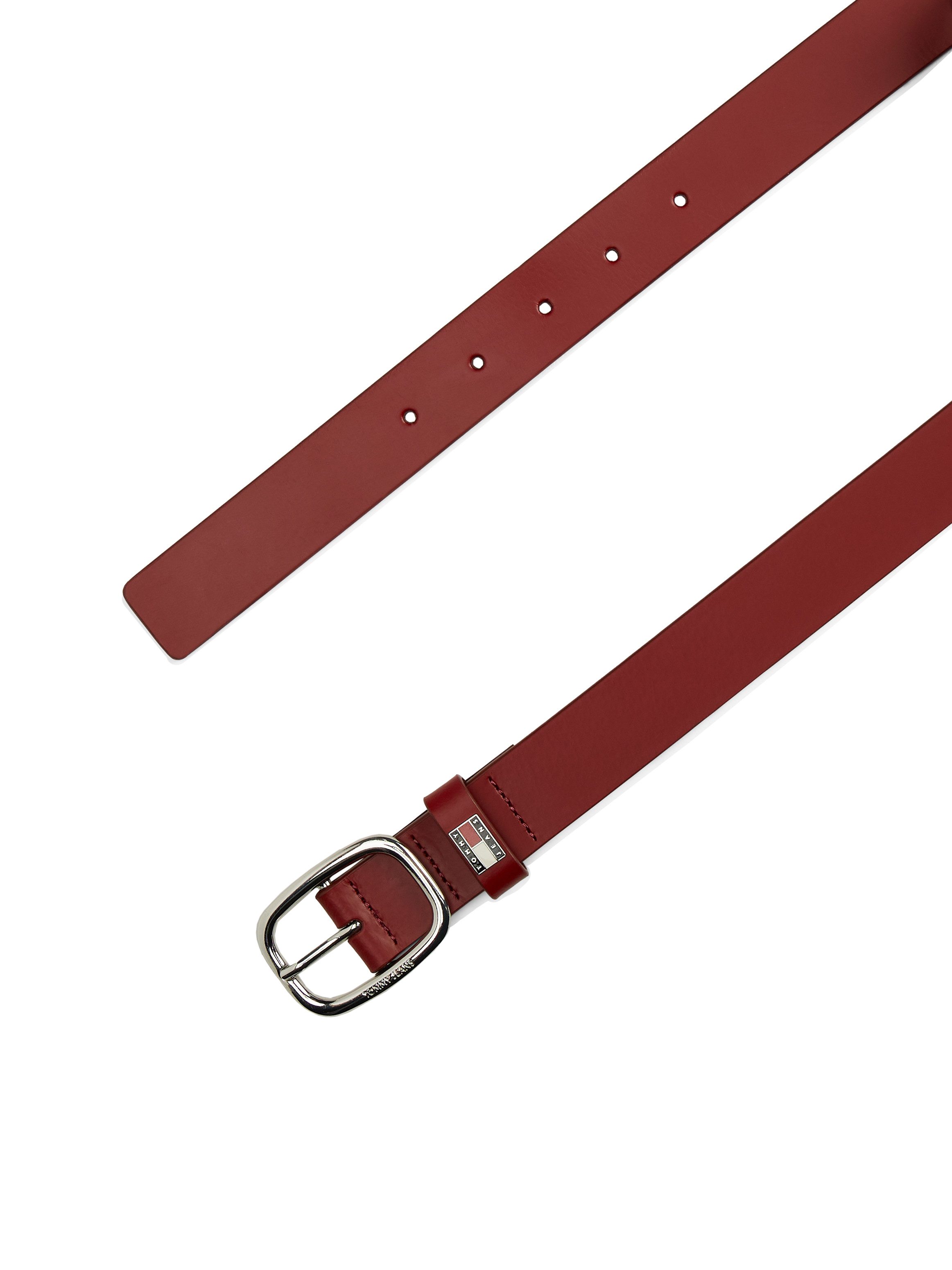 TOMMY JEANS Leren riem TJW OVAL 3.0 Ovale eenvoudig pin sluiting en logo op de sluiting