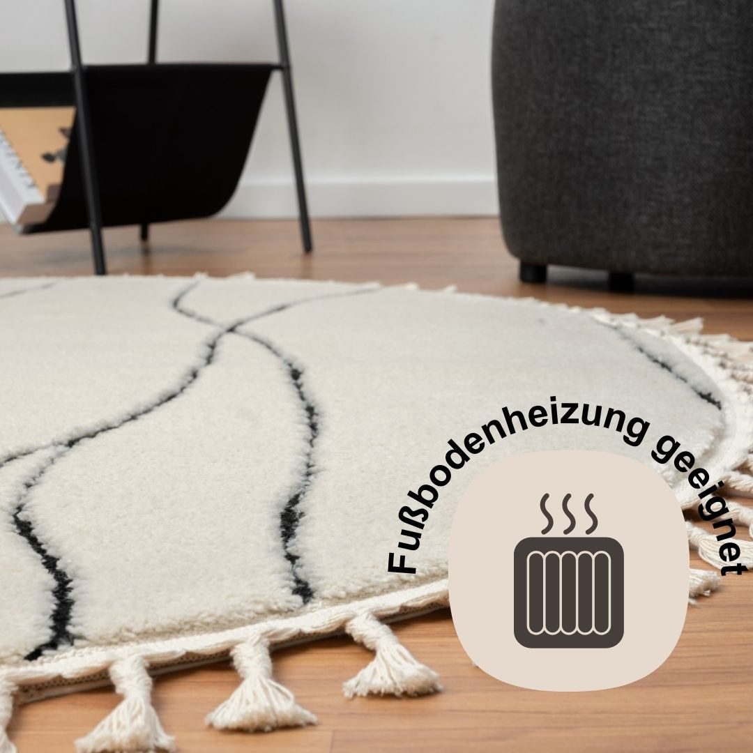 Myflair Möbel & Accessoires Hoogpolig vloerkleed Moroccan Handwrite modern, marokkaans ontwerp, fluffy zacht, met franjes