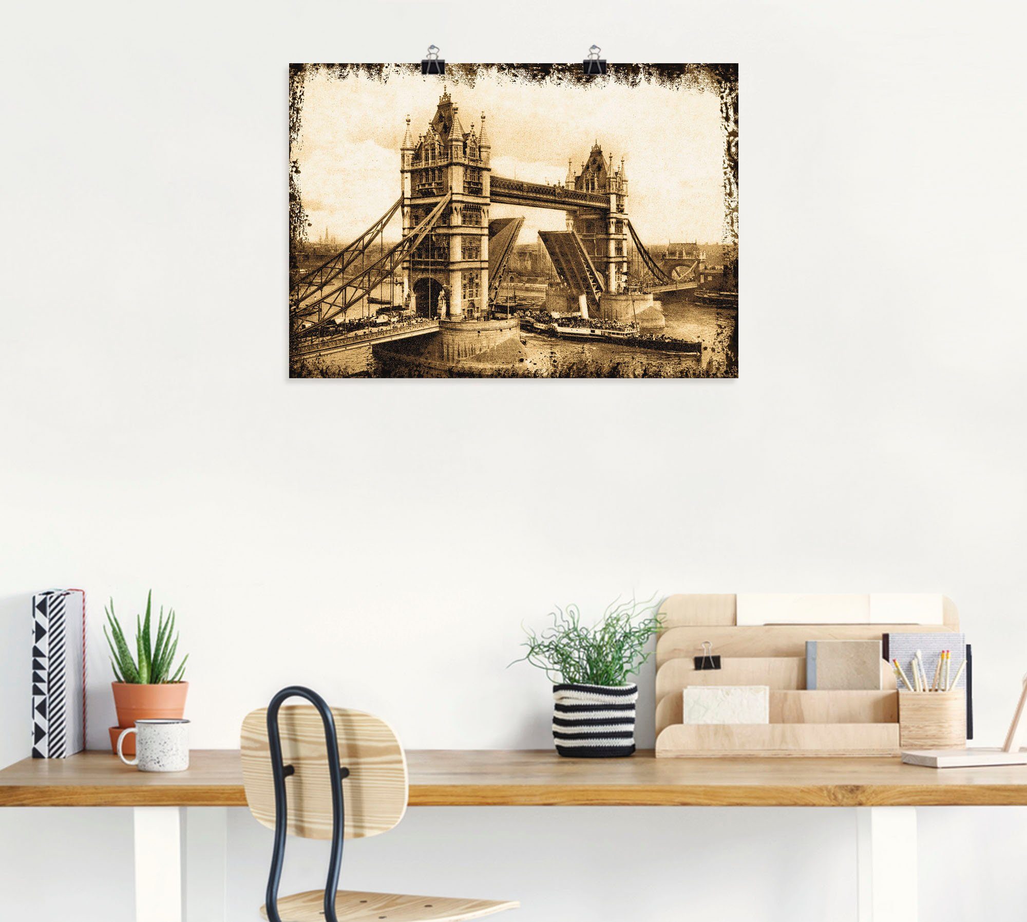 Artland Artprint Tower Bridge - Londen als artprint op linnen, muursticker of poster in verschillende maten