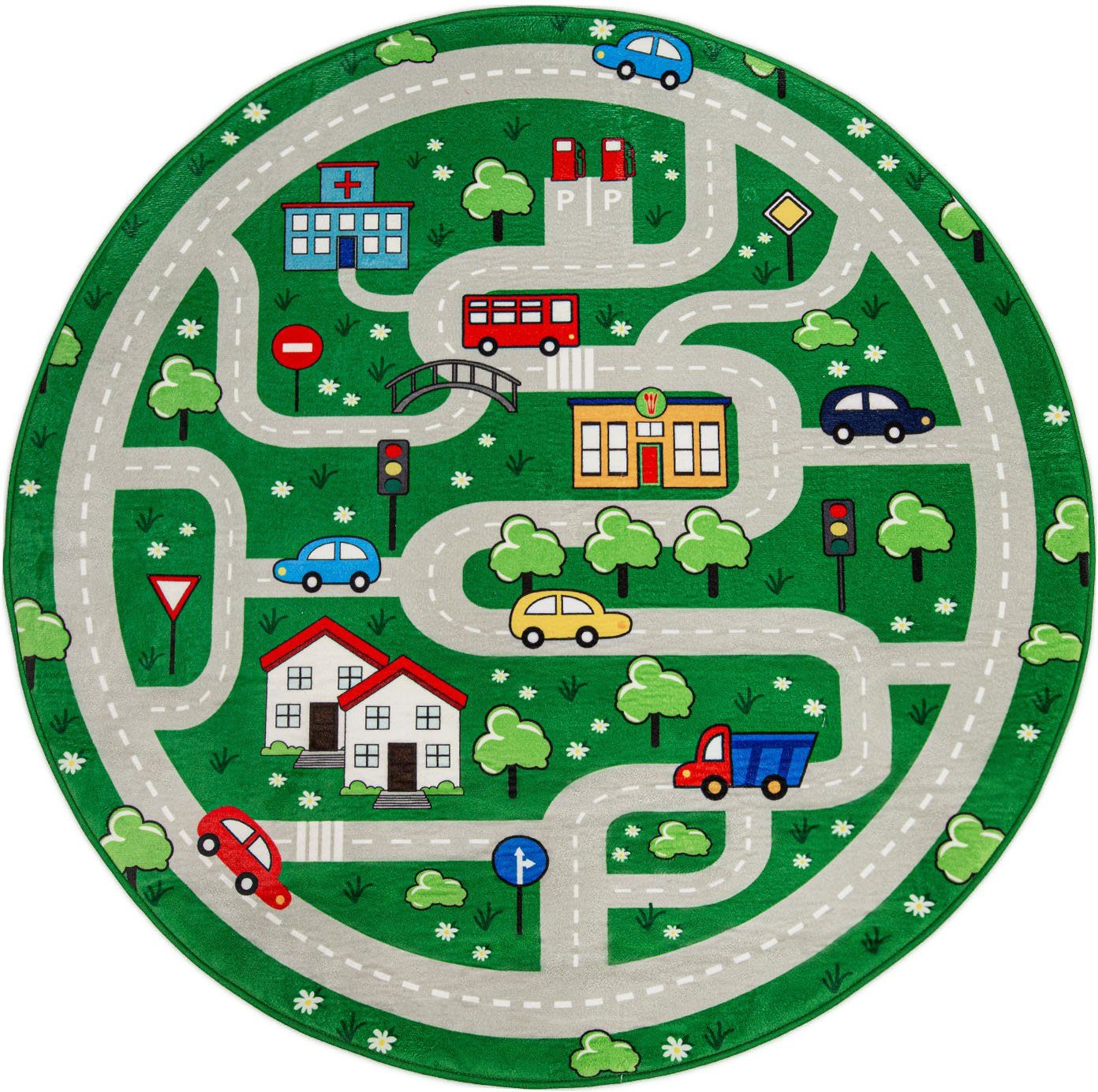 Paco Home Kindervloerkleed Chicos 559 Platweefsel, straten-speelkleed, kinderkamer