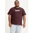 levi's plus t-shirt le big ss relaxed fit te met logo-frontprint rood