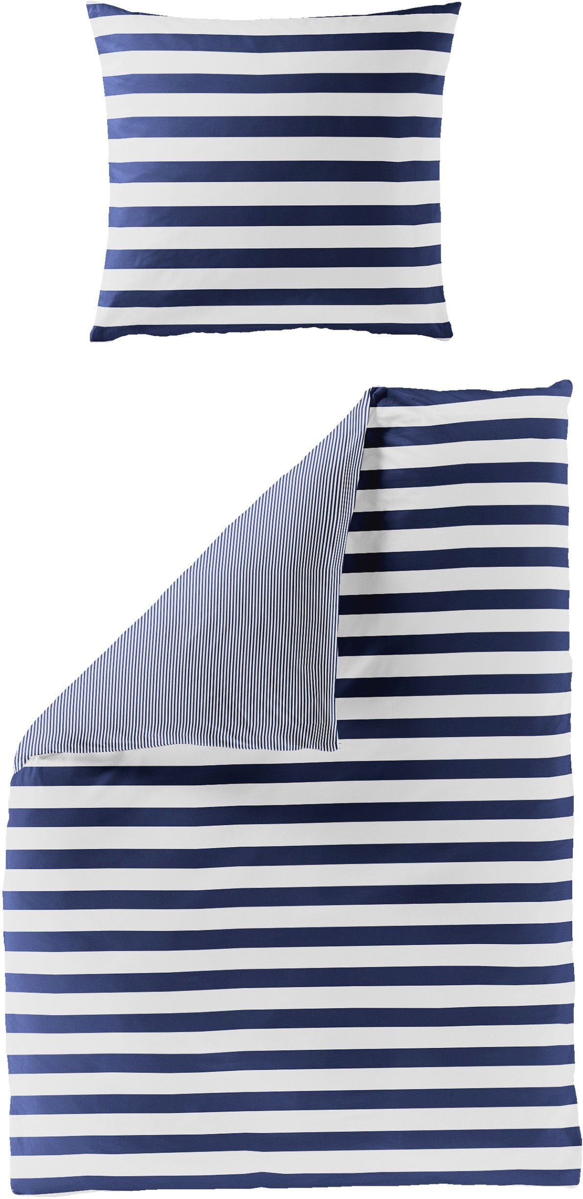 BIERBAUM Beddengoed Modern Stripes Mako-satijn, 100% katoen, gestreept, onderhoudsvriendelijk (2-delig) dekbedovertrekken