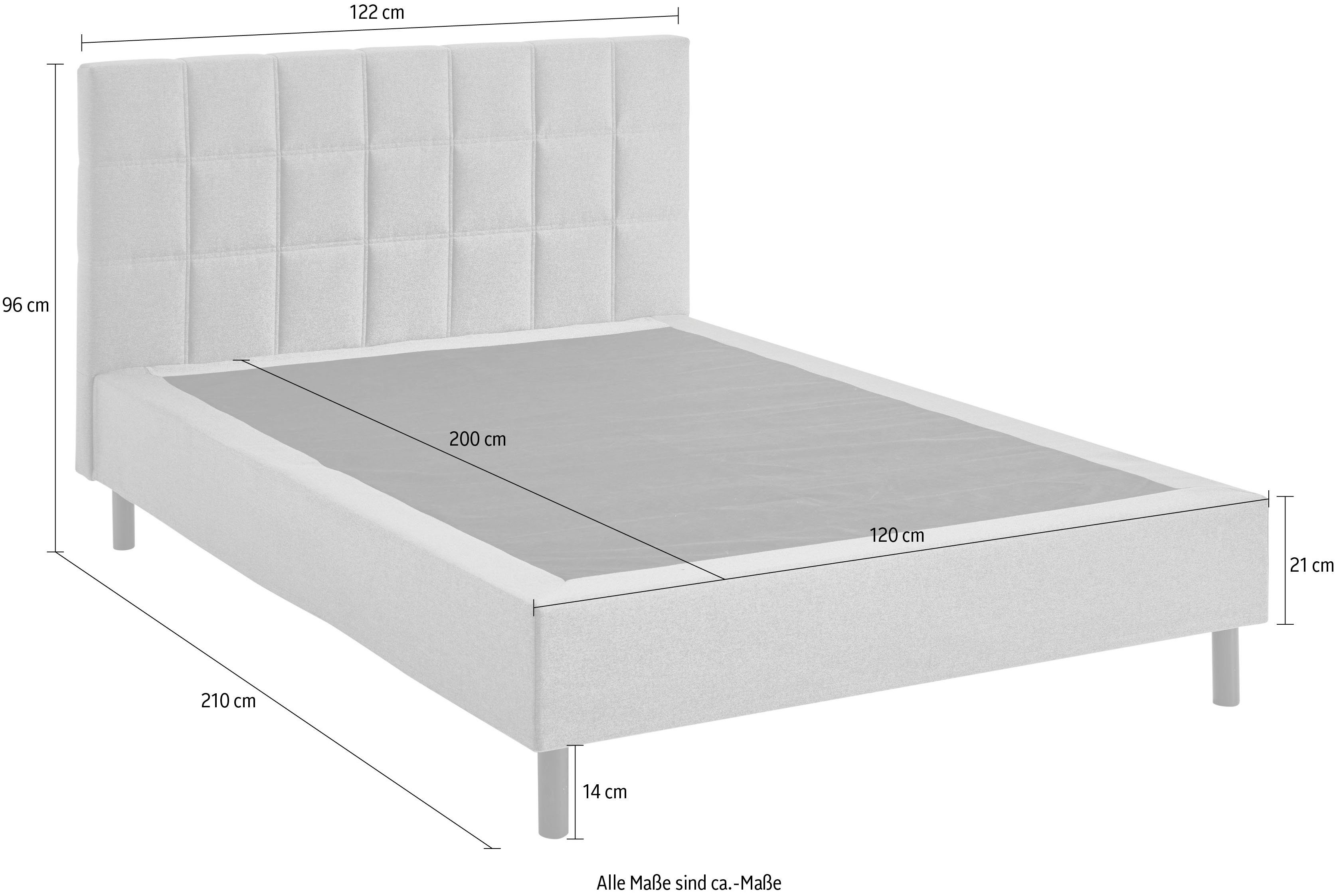 ATLANTIC home collection Boxspring NIKOLA Massief houten poten, met/zonder matras, verkrijgbaar in H2 en H3