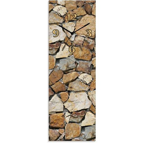 Artland Wandklok Bruine stenen muur