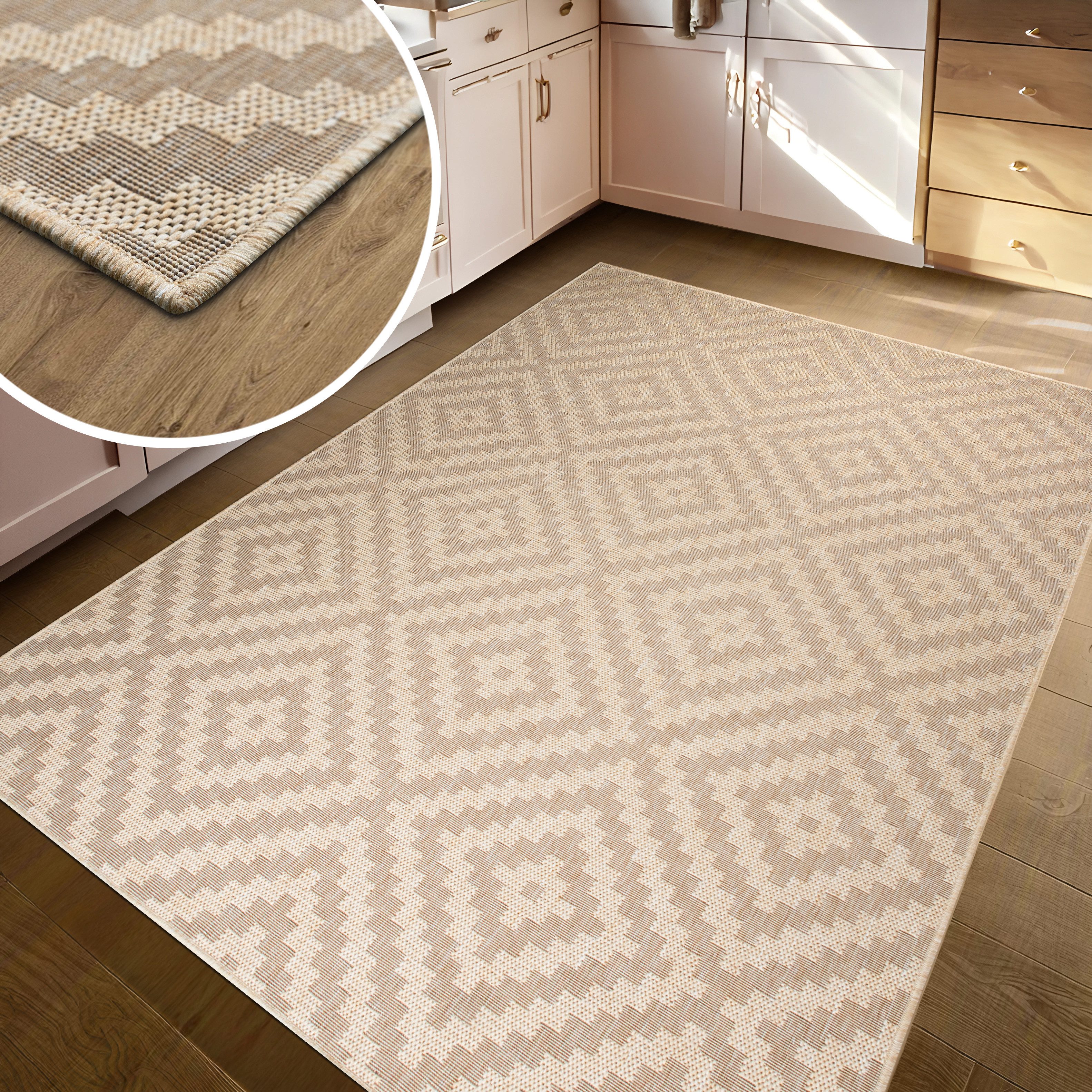 my home Vloerkleed Cordoba is ook als loper verkrijgbaar Geschikt voor binnen en buiten, sisal-look, weerbestendig & uv-bestendig, boho