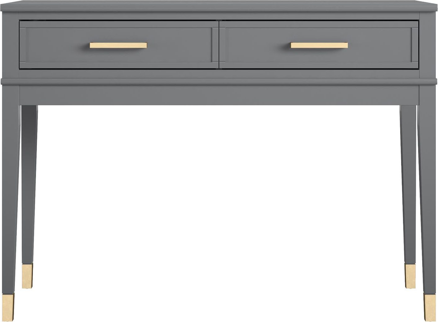CosmoLiving by Cosmopolitan Sidetable Westerleigh met 2 laden, onderhoudsvriendelijk mdf, massief houten poten, hoogte 76 cm (1 stuk)