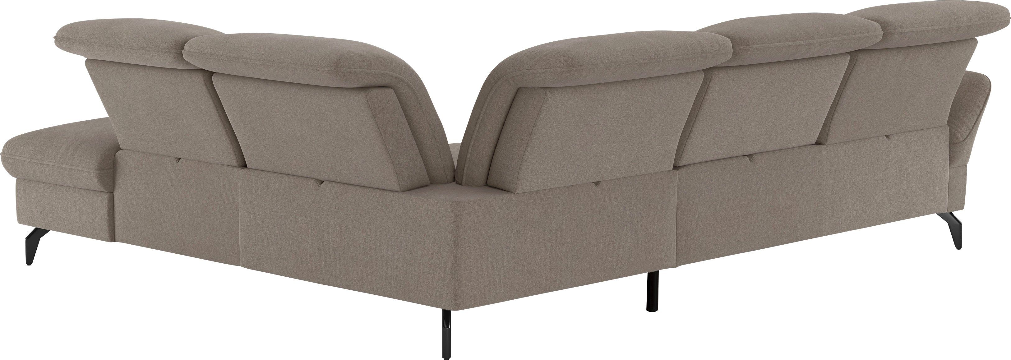 sit&more Hoekbank Leandro L-vorm Naar keuze met bed, hoofdbord en armleuningfunctie, en bergruimte