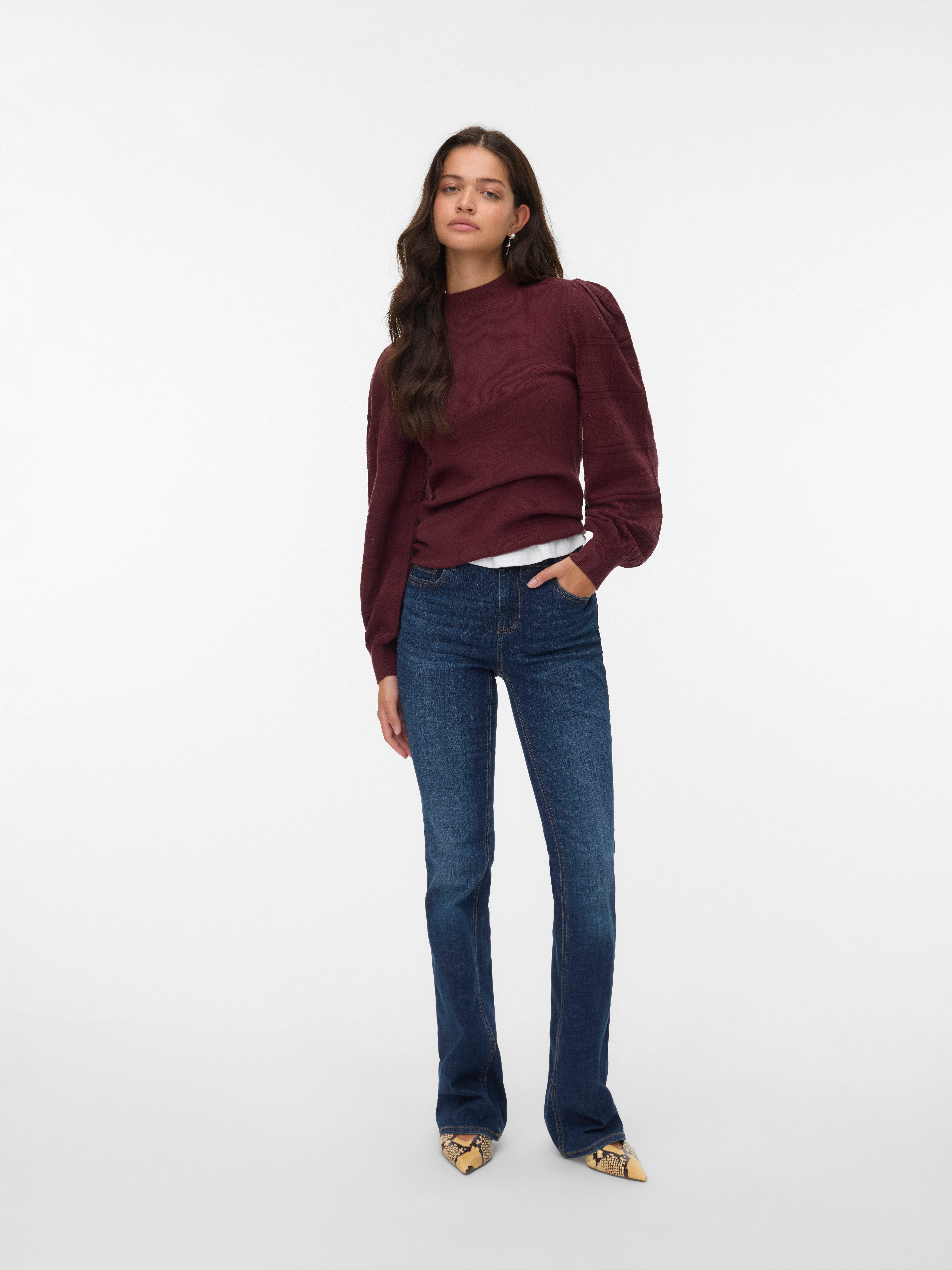 Vero Moda Gebreide trui VMNEWLIMONE LS HIGHNECK PULLOVER BOO