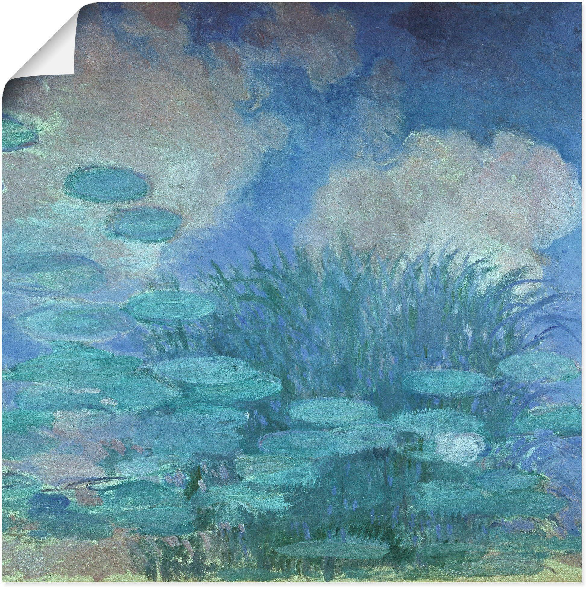Artland Artprint Waterlelies (harmonie in blauw). 1914-1917 in vele afmetingen & productsoorten -artprint op linnen, poster, muursticker / wandfolie ook geschikt voor de badkamer (