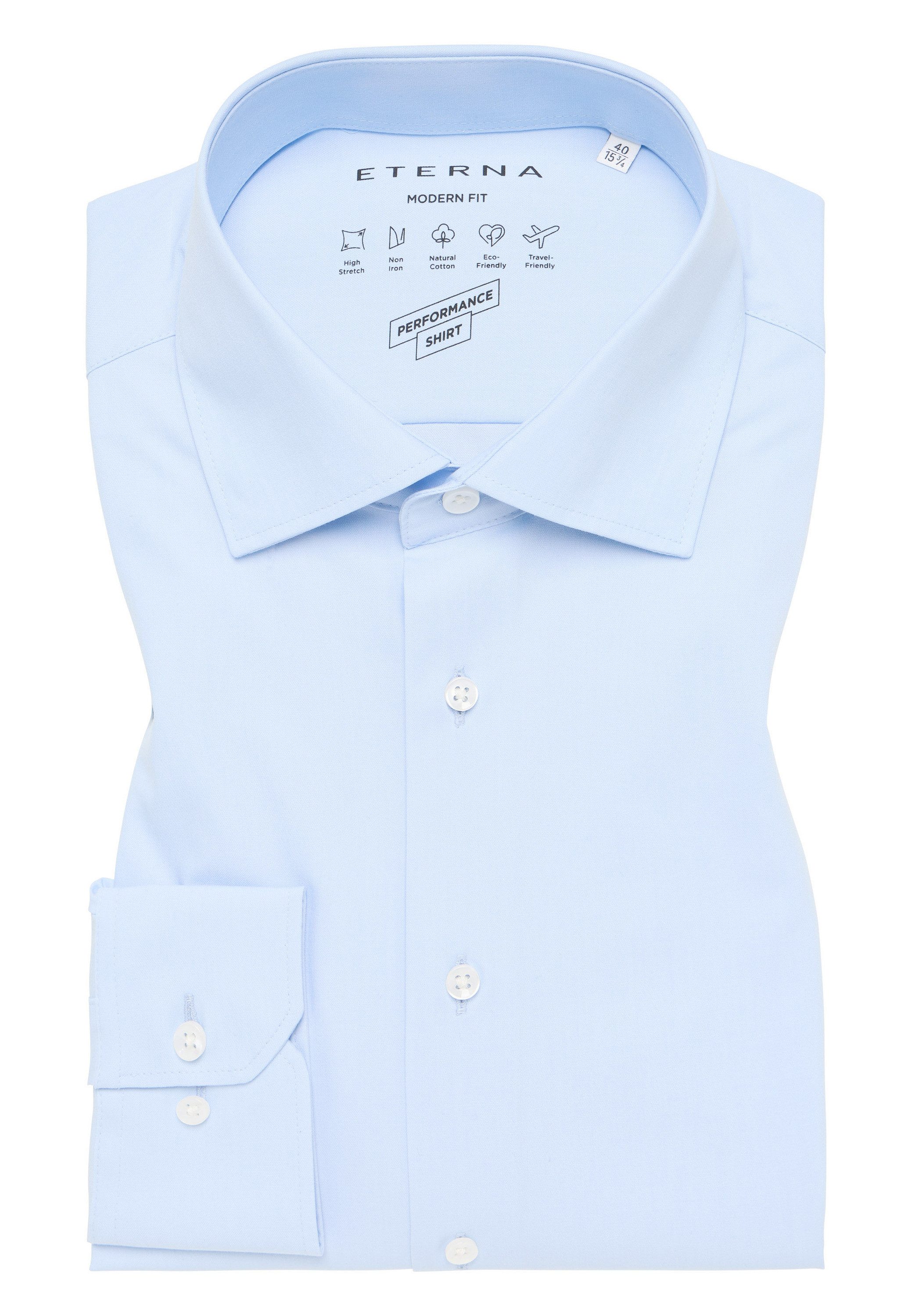 Eterna Overhemd met lange mouwen MODERN FIT NON IRON (strijkvrij)