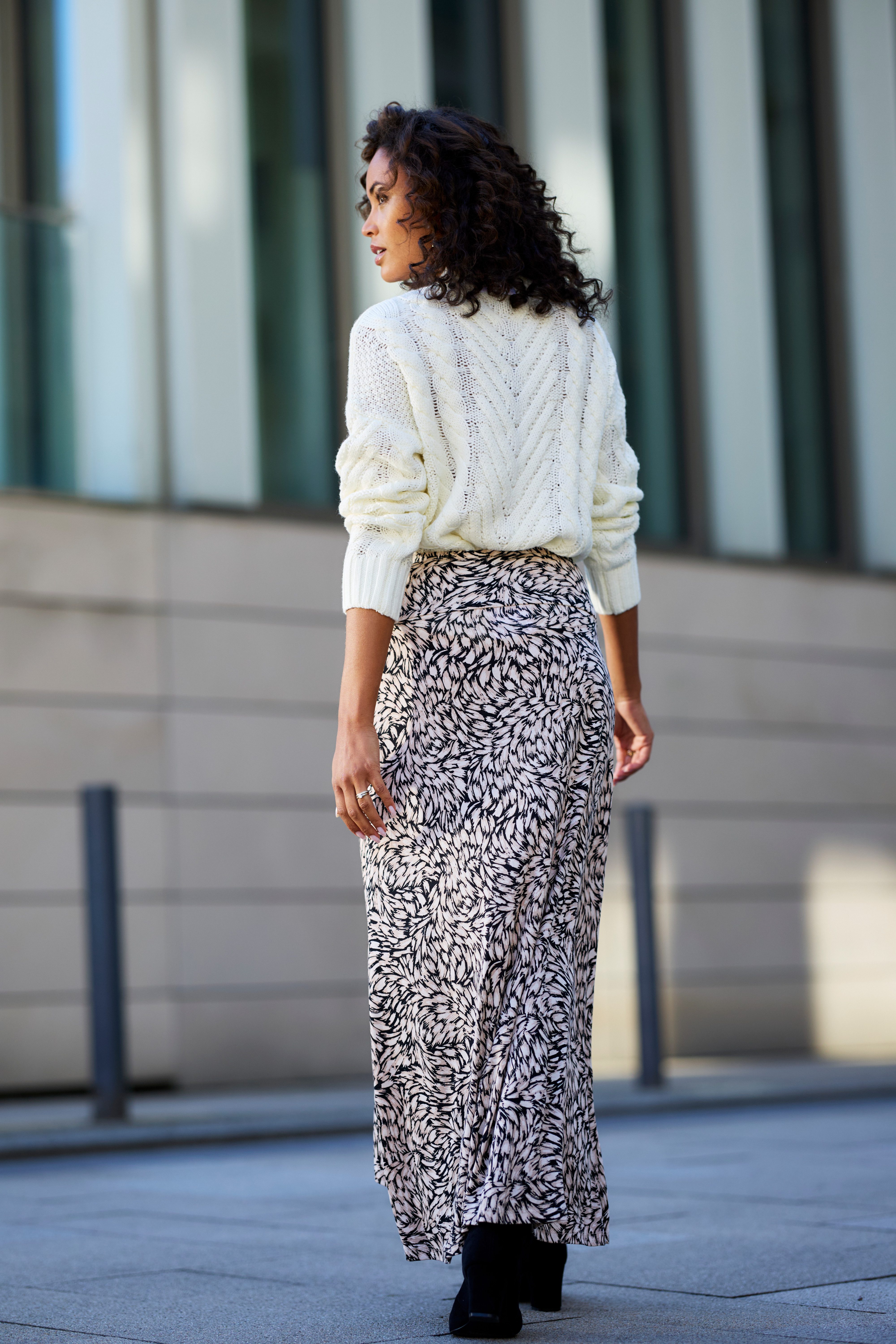 Buffalo Jerseyrok met alloverprint, zomerse maxirok in wikkellook