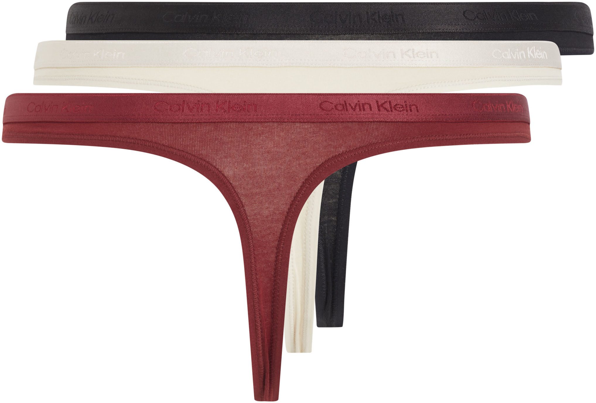 Calvin Klein Stringtanga THONG 3PK met elastische logo-band (3 stuks)
