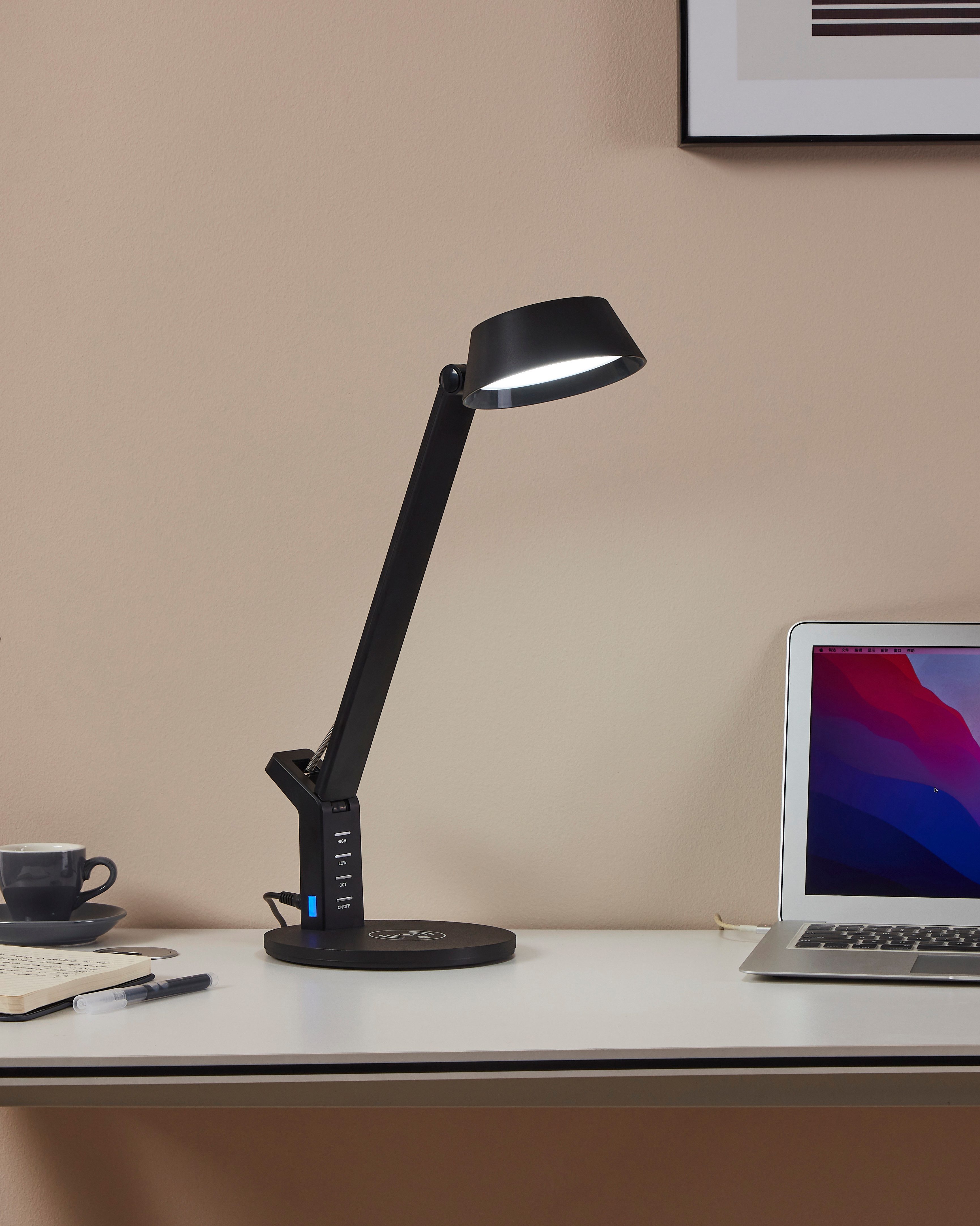 EGLO Tafellamp BANDERALO Bureaulamp - draadloze laadfunctie Tafellamp - 4,8W - warmwit - koudwit, inductielaadvlak, CCT (1 stuk)