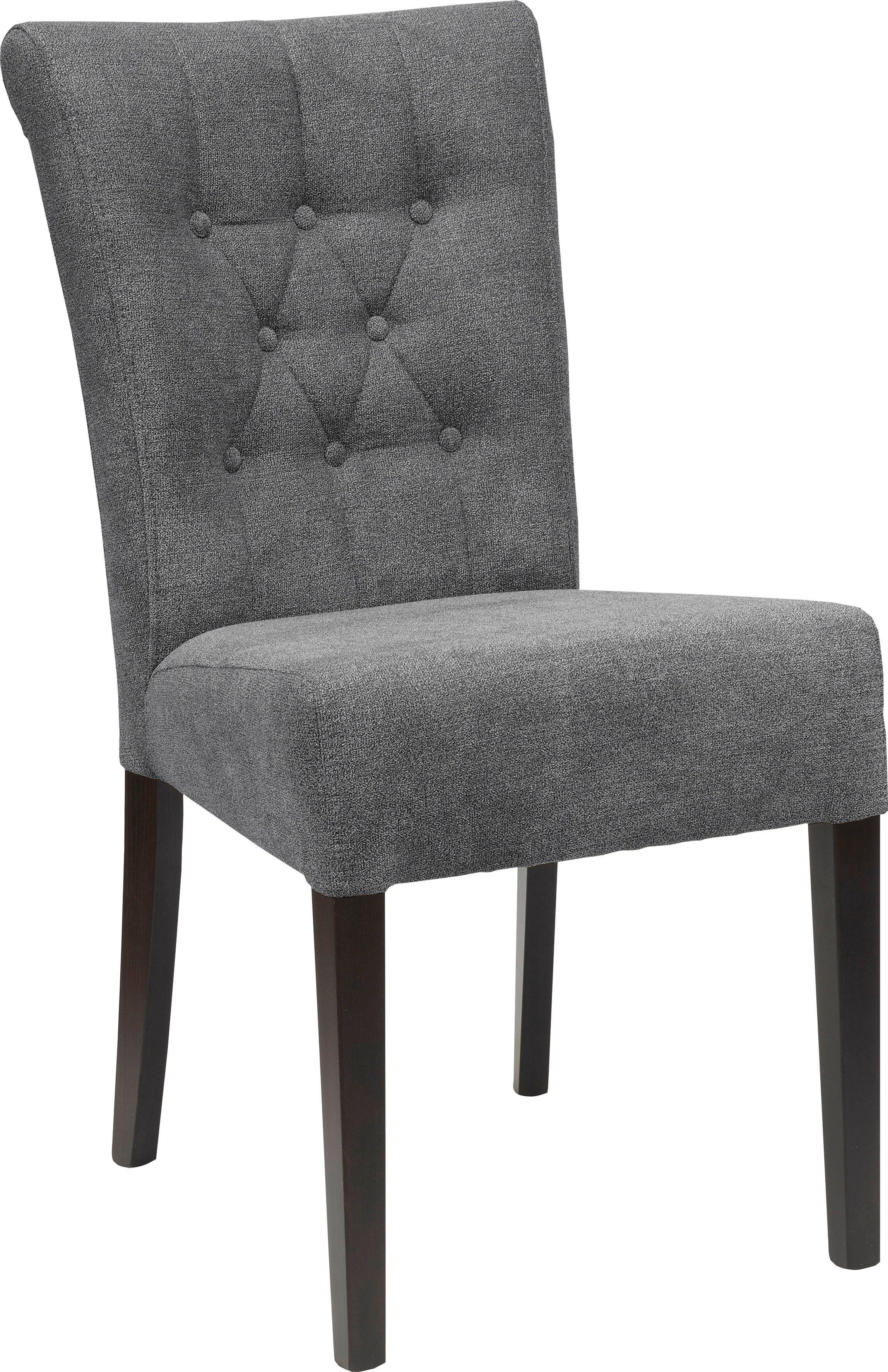 Home affaire Eetkamerstoel Queen BESTSELLER Gestoffeerde stoel met knoopdetails, set van 2, 4 of 6