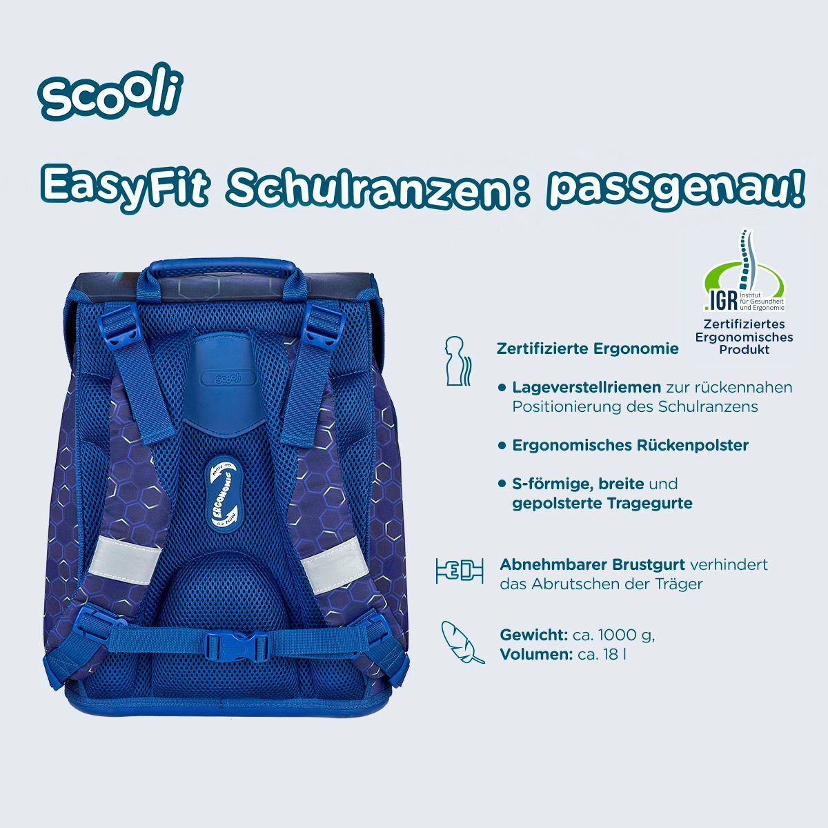 Scooli Schooltas EasyFit, Team Player (5-delig)