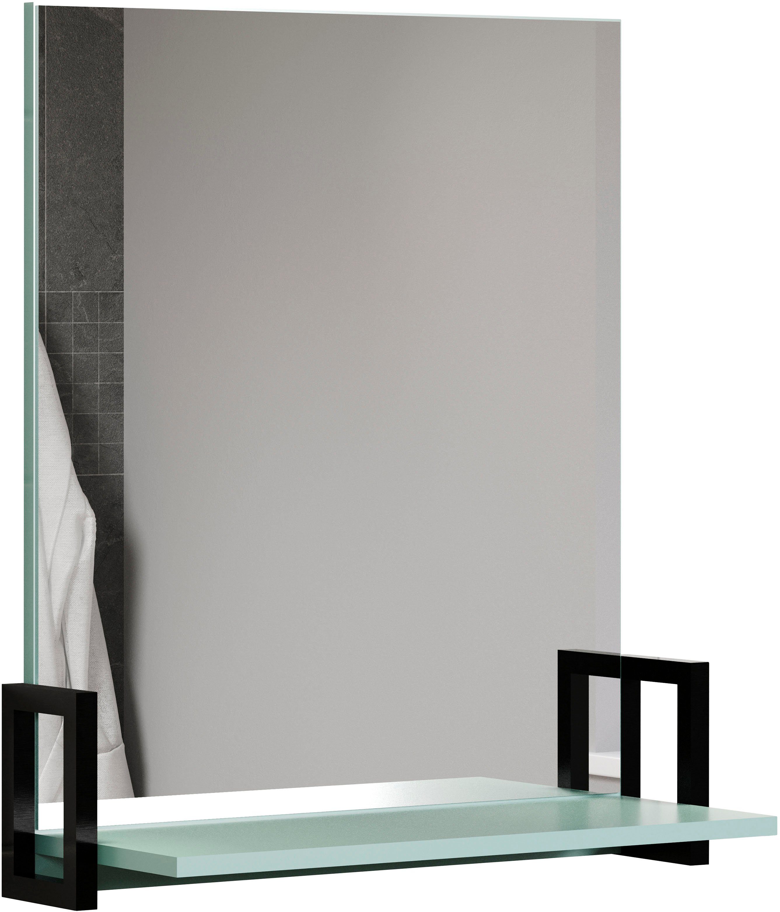 welltime Badspiegel Malcesine Badspiegel met opbergvak in donker turquoise - Afmetingen (B/D/H) 64/24/74 cm (1 stuk)
