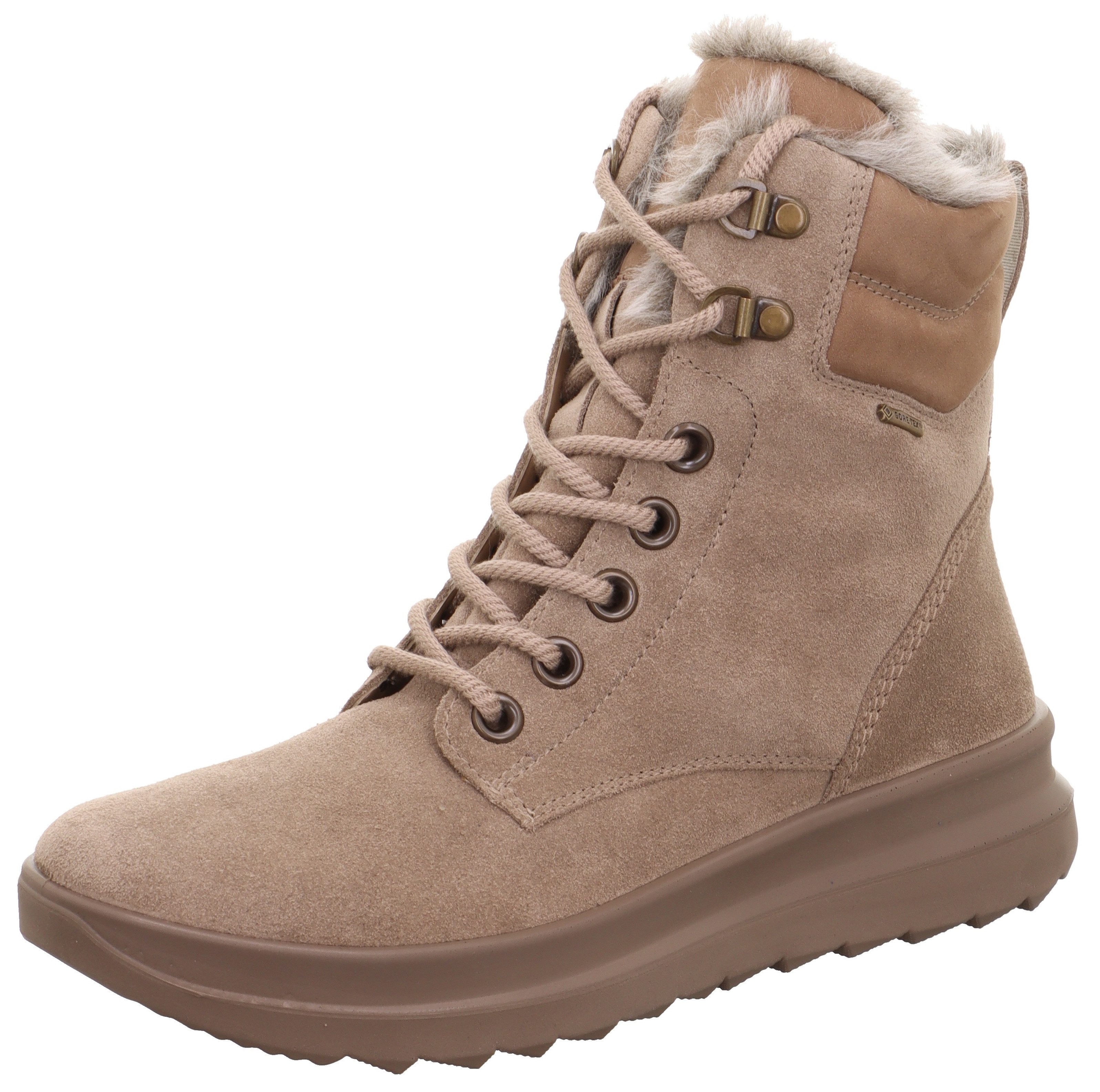 Legero Winterlaarzen DREAMER Wedge boots, winterlaarzen, veterschoenen met subtiele sleehak dames winterlaarsjes maat 36 beige