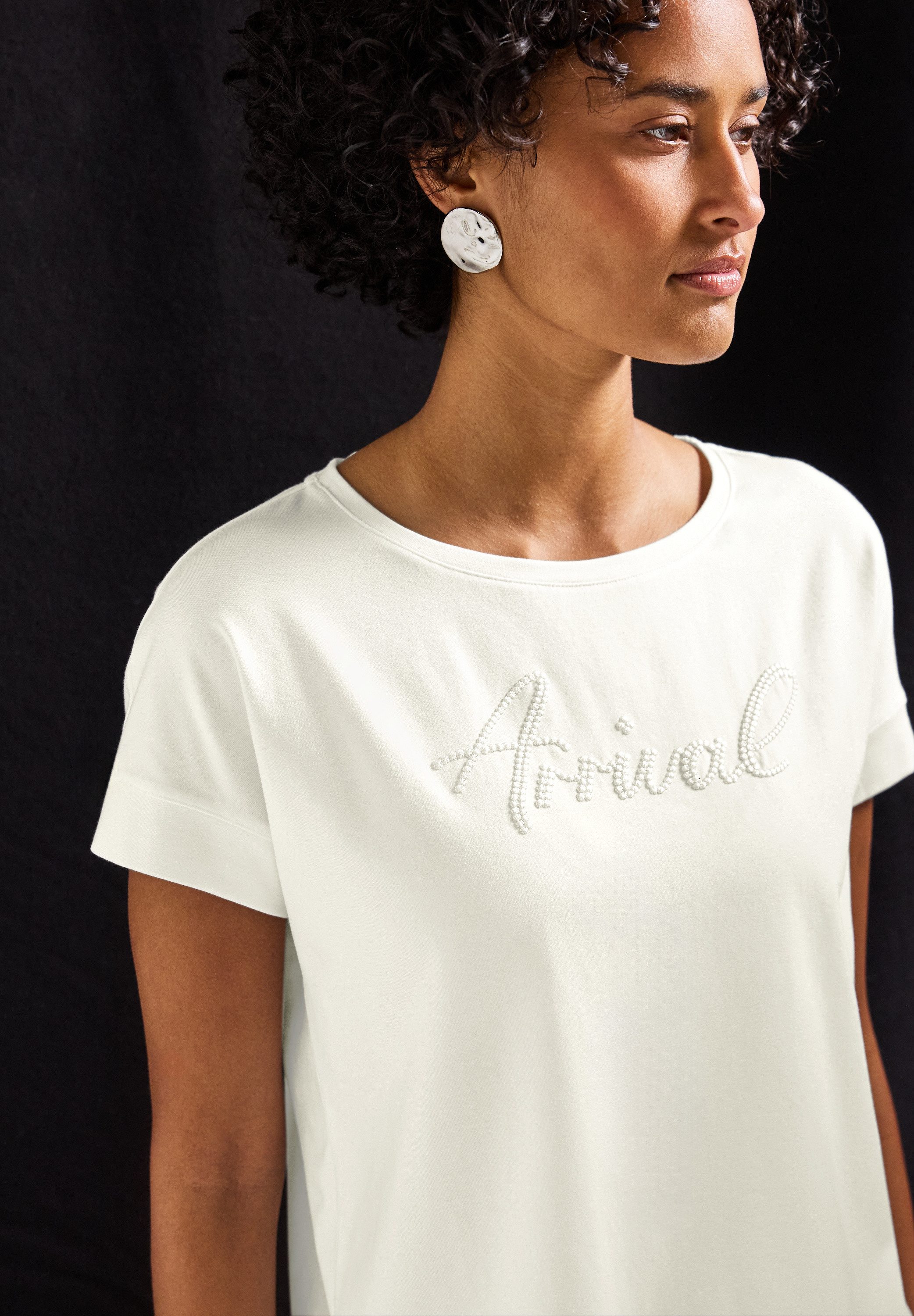 STREET ONE Shirttop met tekstborduursel