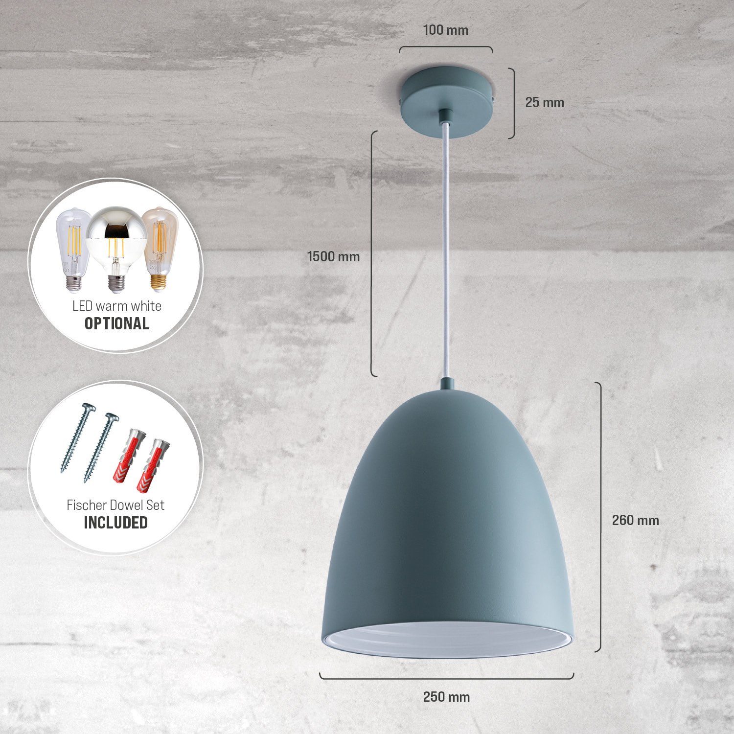 Paco Home Hanglamp JACK Keukenlamp hanglamp eetkamer Eettafellamp binnenin in goudkleur wit