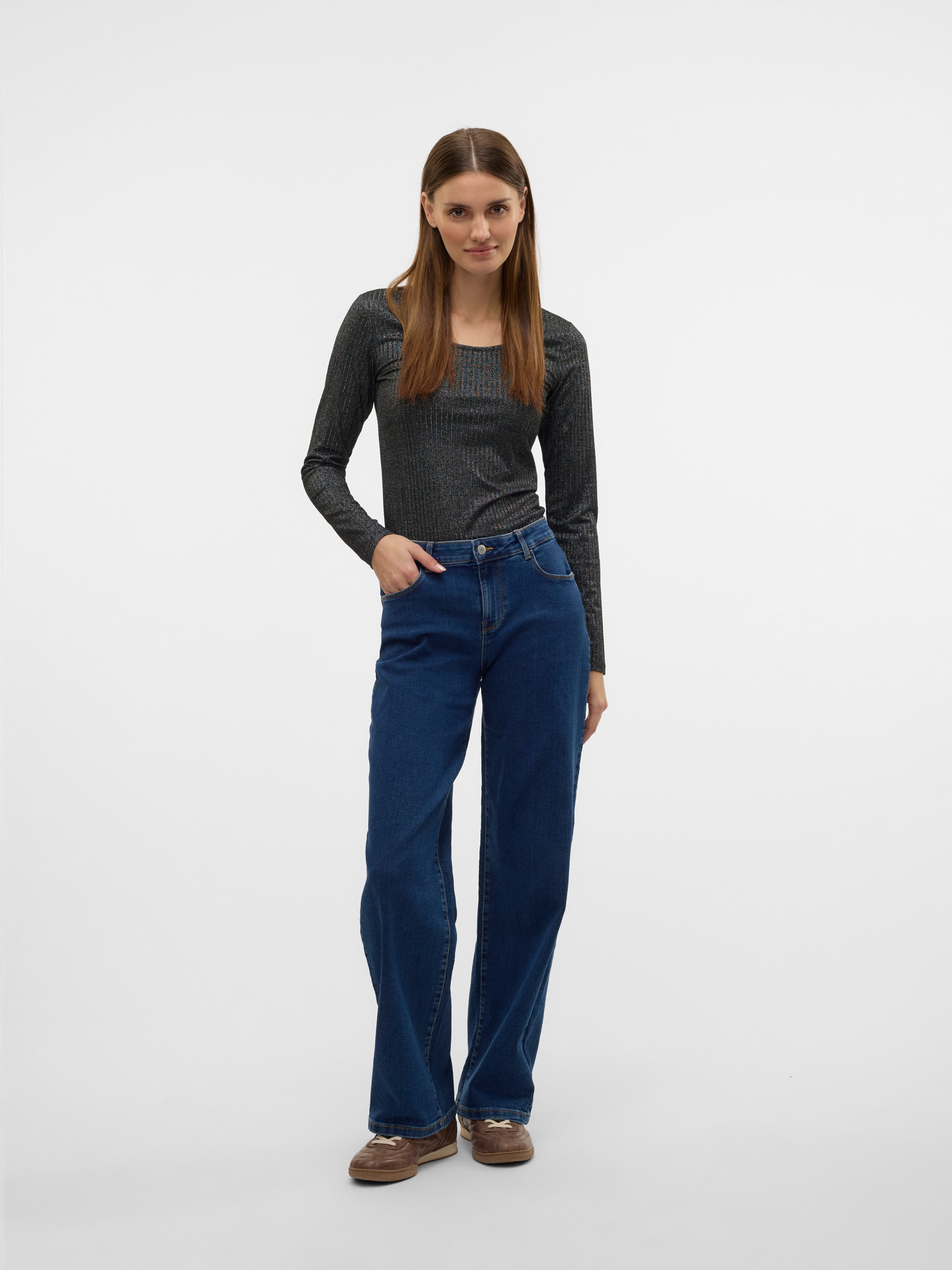 Vero Moda Wijde jeans VMELLY MR WIDE JEANS BLUE NOOS