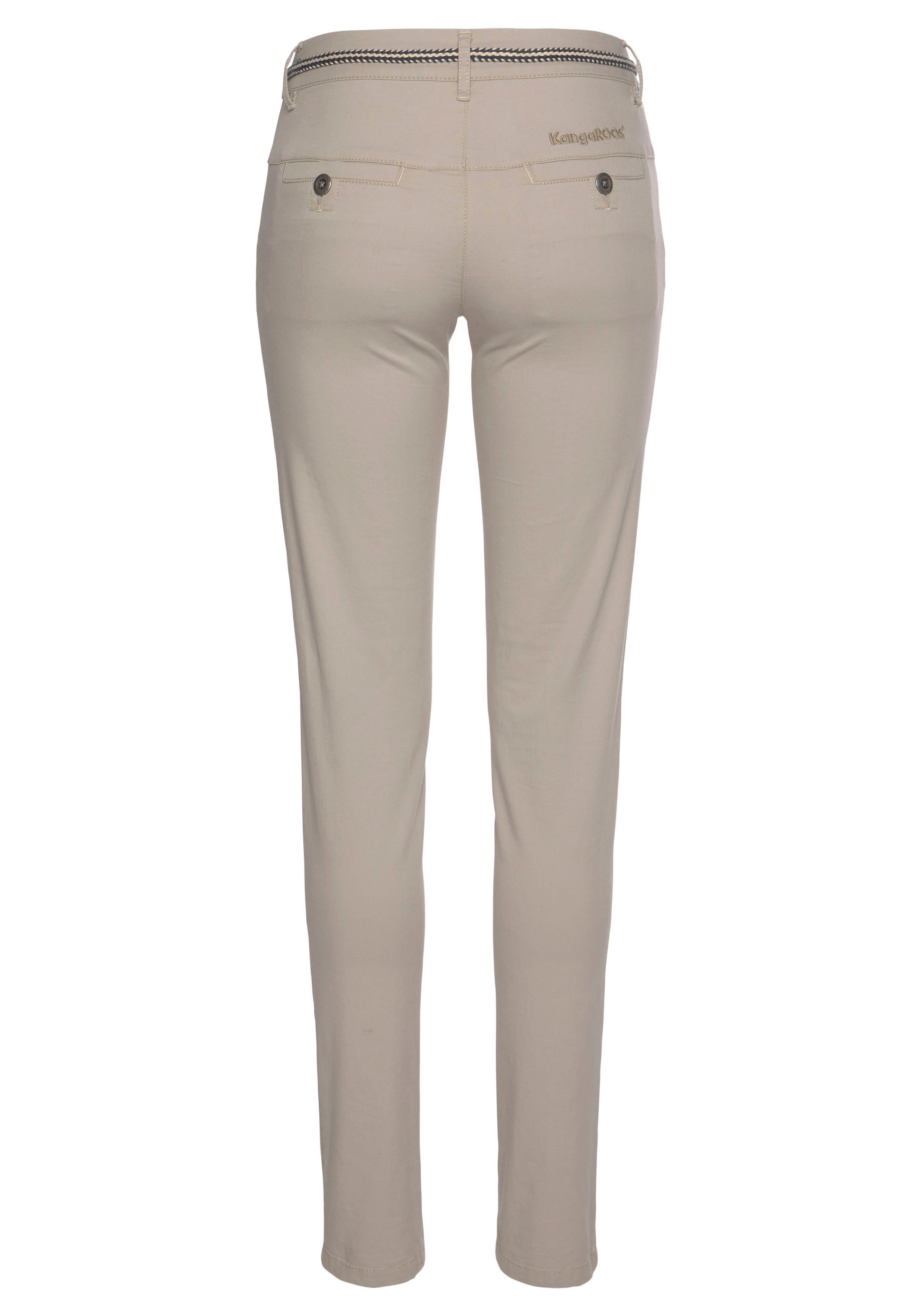 KangaROOS Chino in smal model, met koord te strikken (set, 2-delig, Met riem)