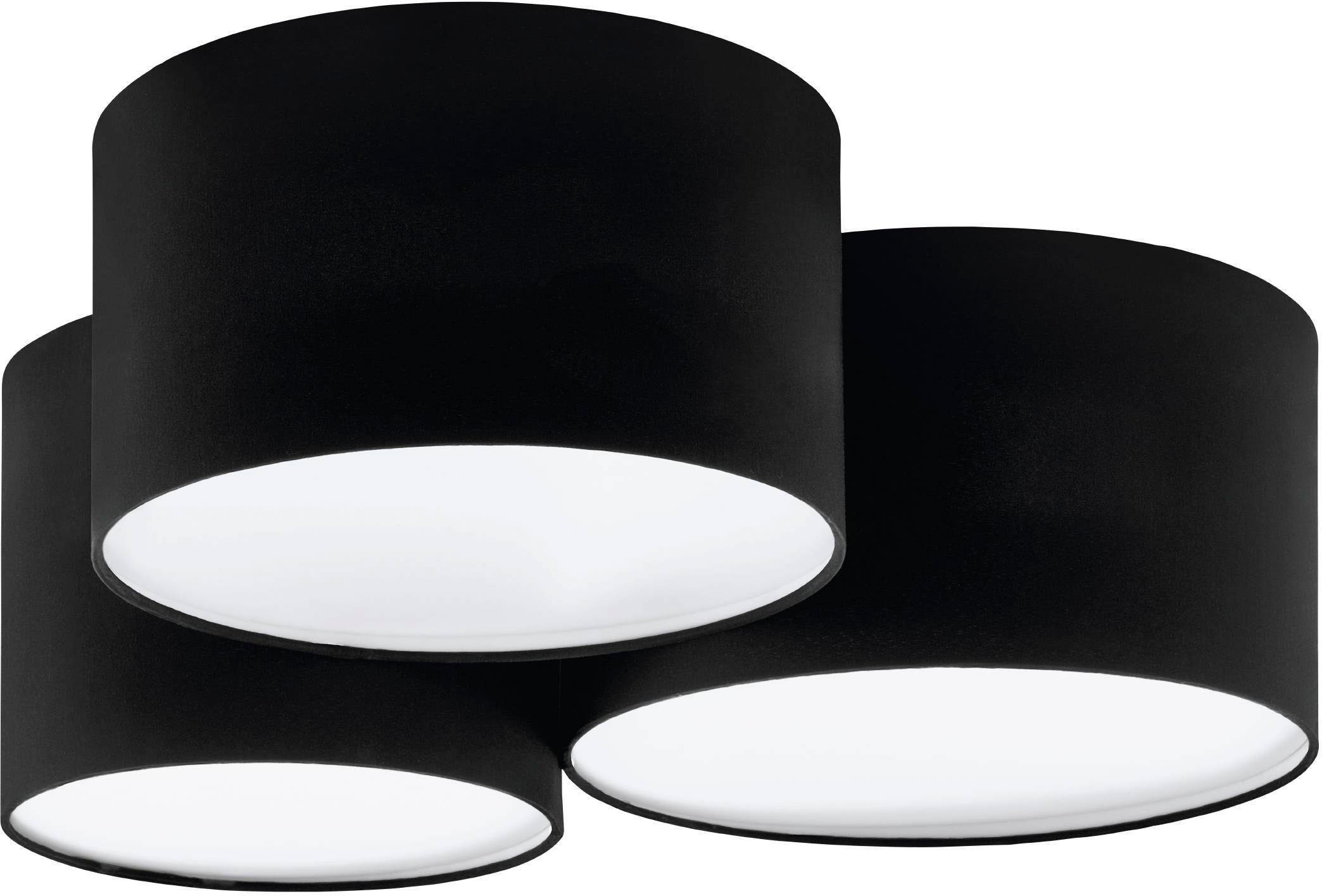 EGLO Plafondlamp PASTORE 2 Plafondlamp van textiel in zwart en wit, E27, slaapkamerlamp (1 stuk) plafondlampen wit
