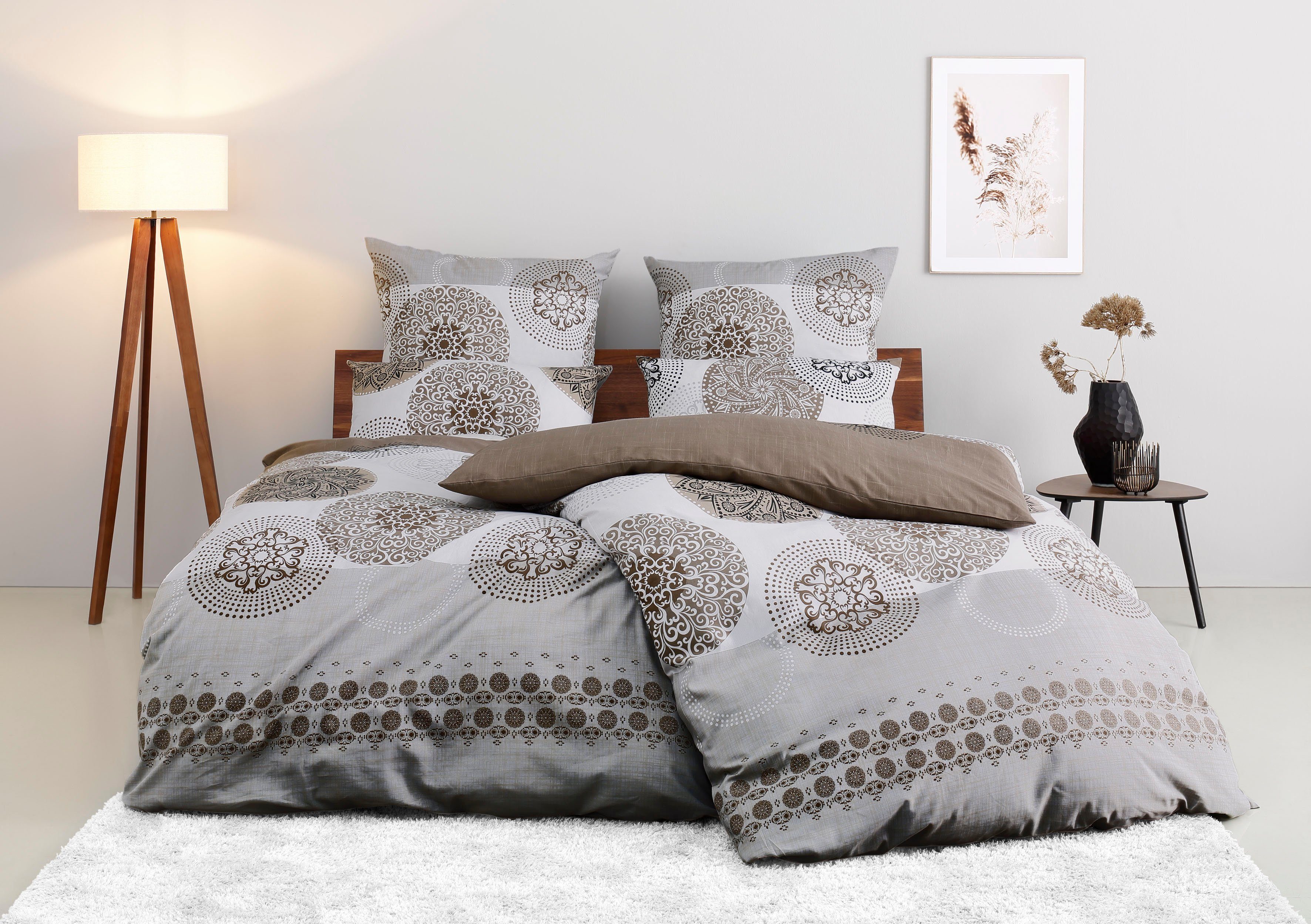 my home Beddengoed Tesso in mt. 135x200, 155x220 of 200x200 cm Katoen, dekbedovertrek met ornamenten en in verschillende kwaliteiten