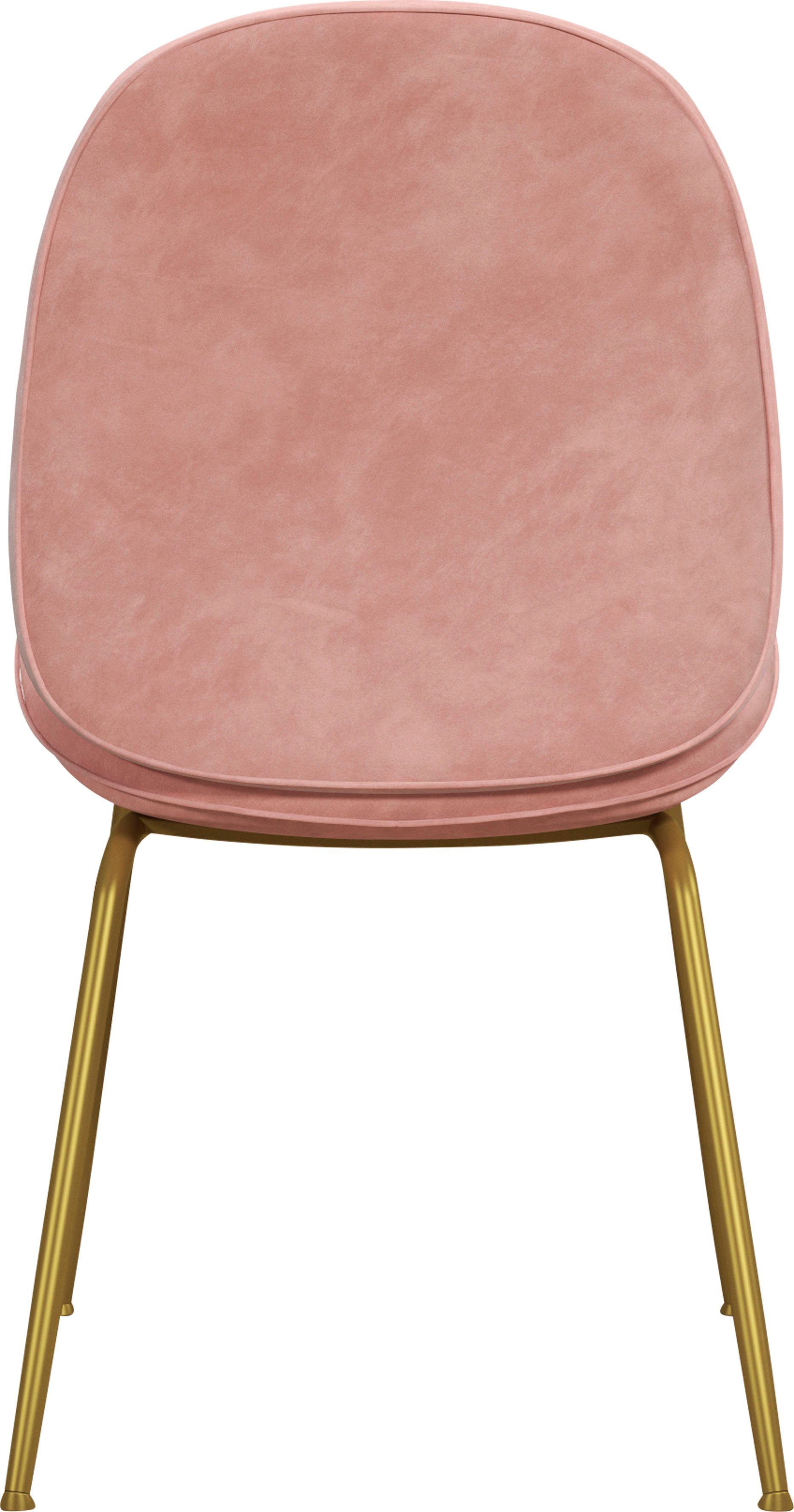 CosmoLiving by Cosmopolitan Eetkamerstoel Astor Zacht verdikte zitting en rugleuning, messingkleurig frame, zithoogte 47 cm (1 stuk)