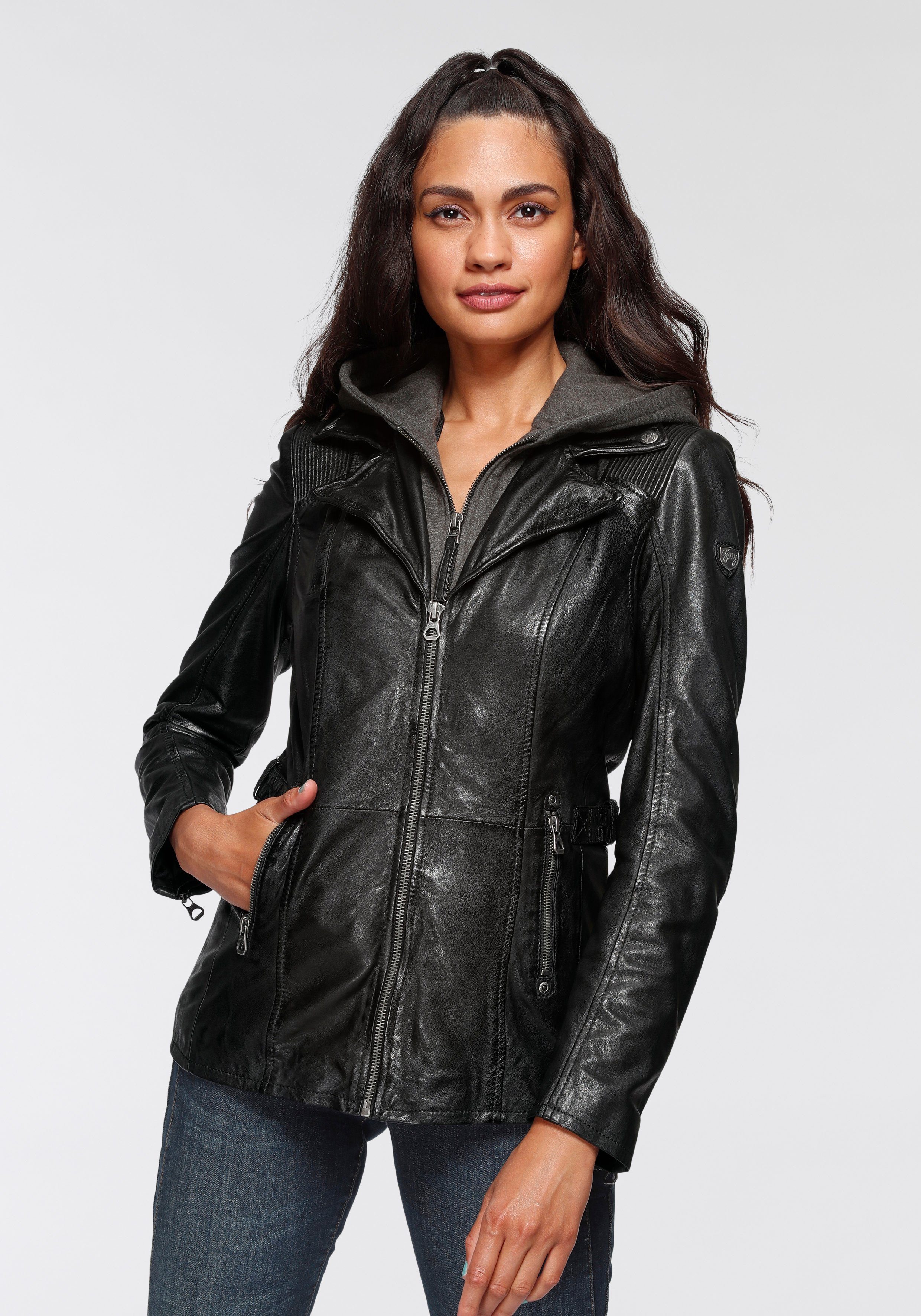 Mauritius Leren jack Adelyn 2-in-1 leren jack