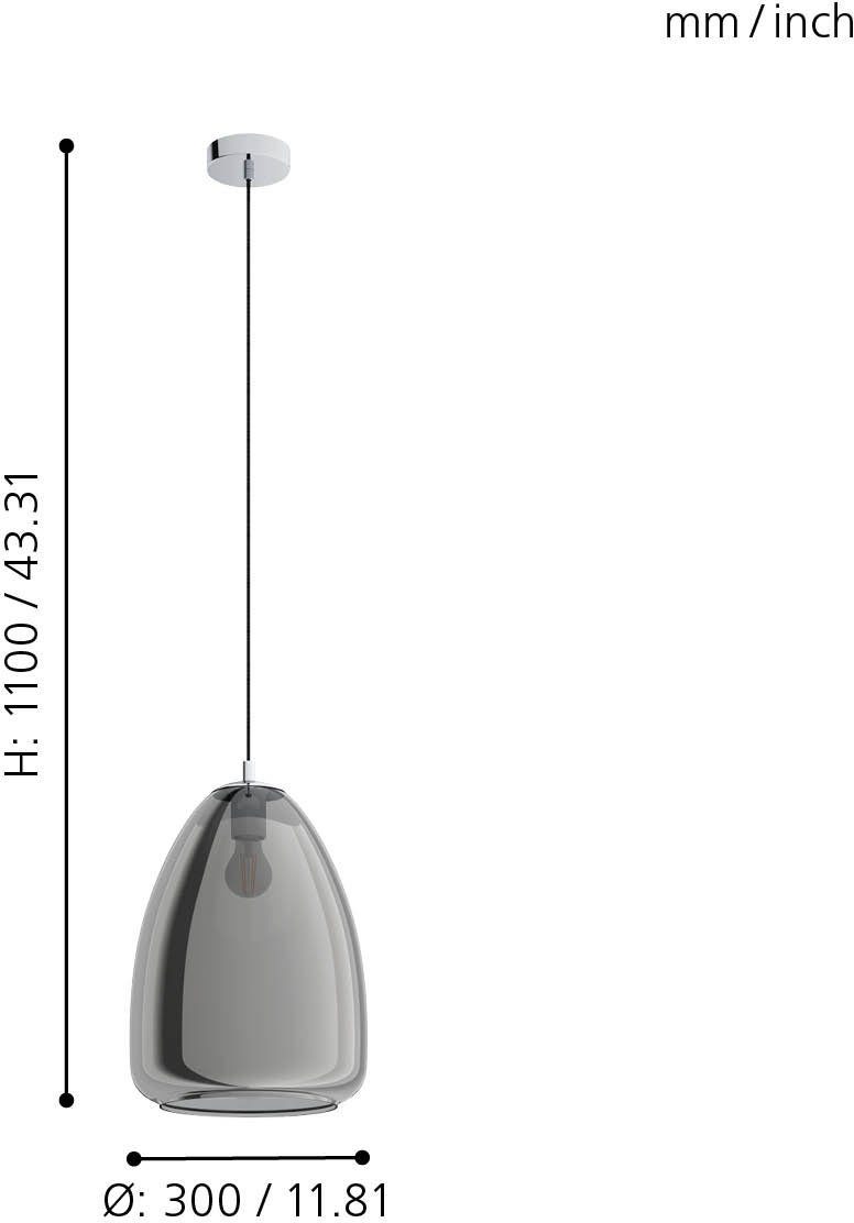 EGLO Hanglamp ALOBRASE chroom / ø30 x h110 cm / hanglamp / eettafellamp / keuken