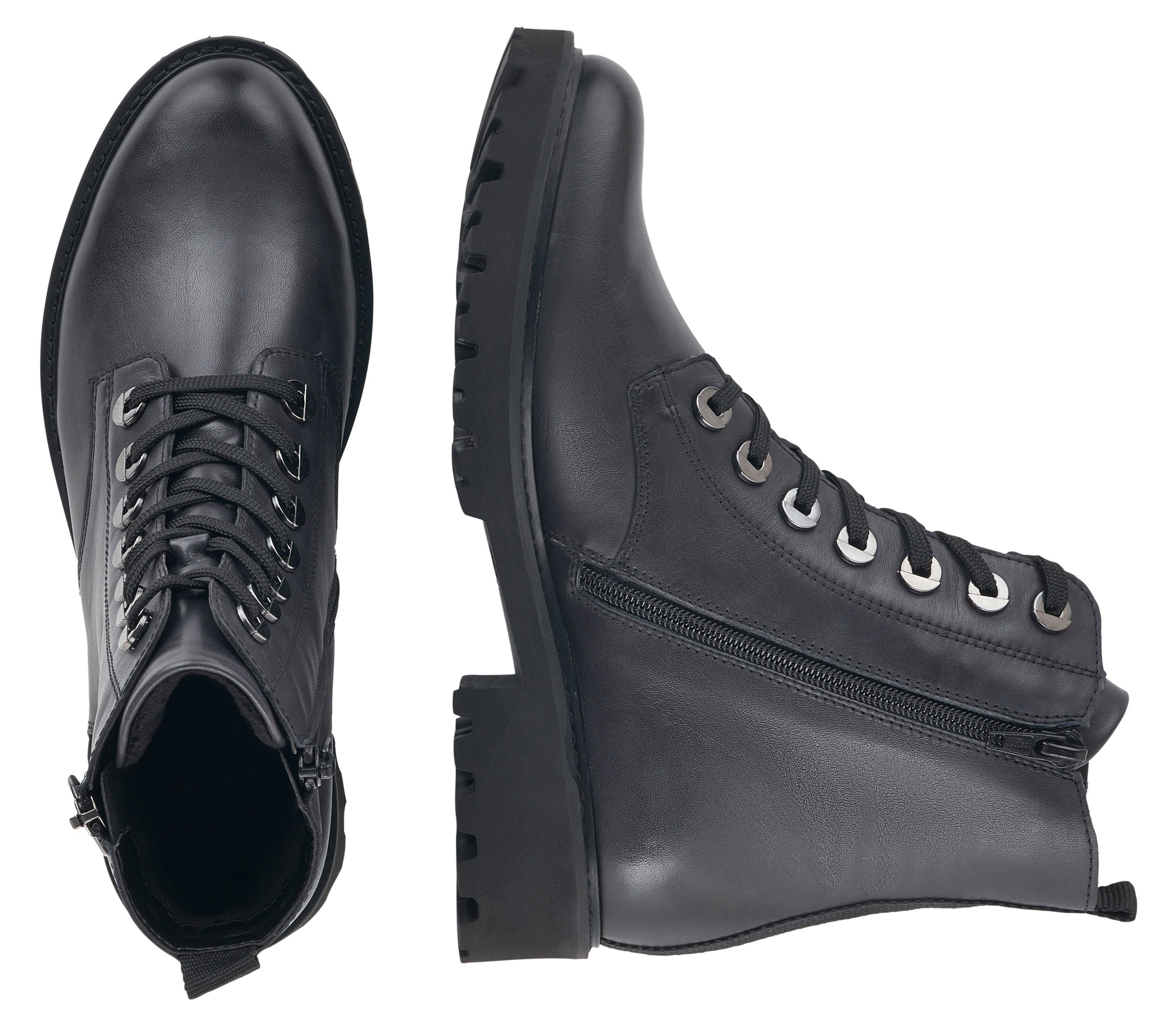 Remonte Veterlaarsjes blokhak, laarsjes, veterschoenen, flats in used look