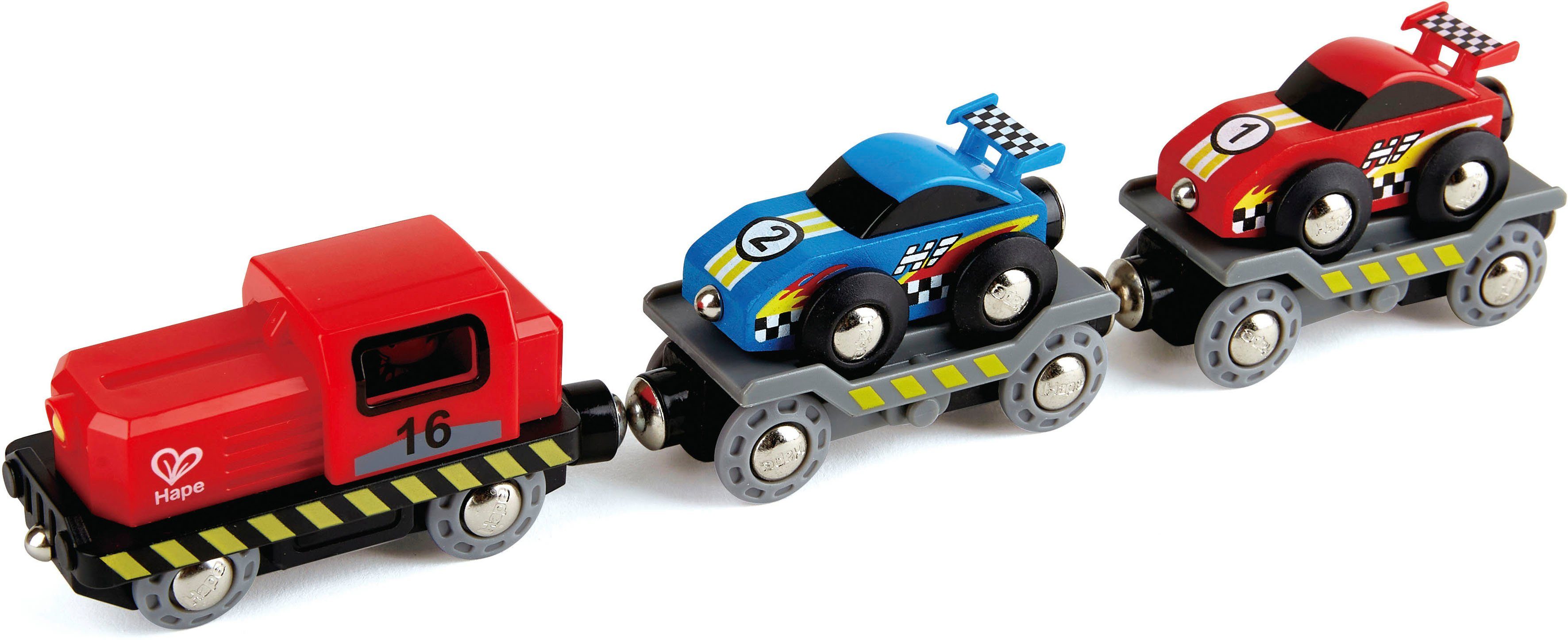 aansluiten Seizoen niettemin Hape Speelgoed spoorweg Rennwagen-Transporter makkelijk gevonden | OTTO
