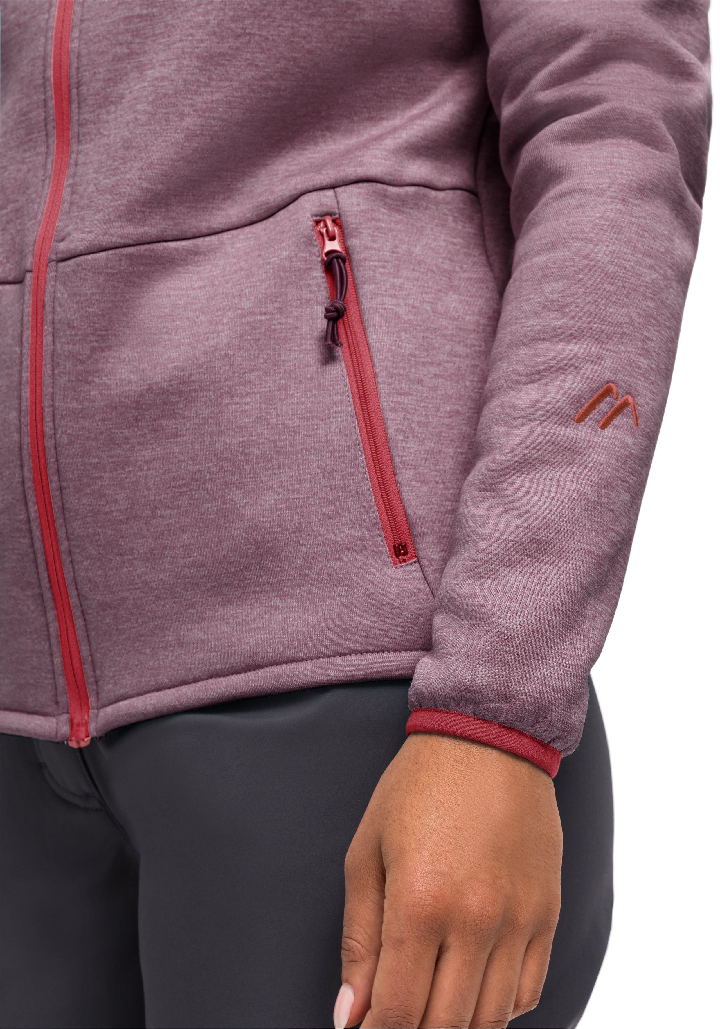 Maier Sports Fleecejack Fave W Dames fleece met verstelbare capuchon, ademende zip-hoodie
