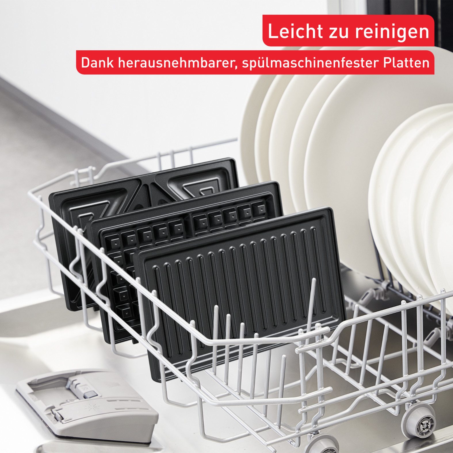Tefal Sandwichmaker Ultracompact 3-in-1 Sandwich/Wafel/Panini, anti-aanbaklaag