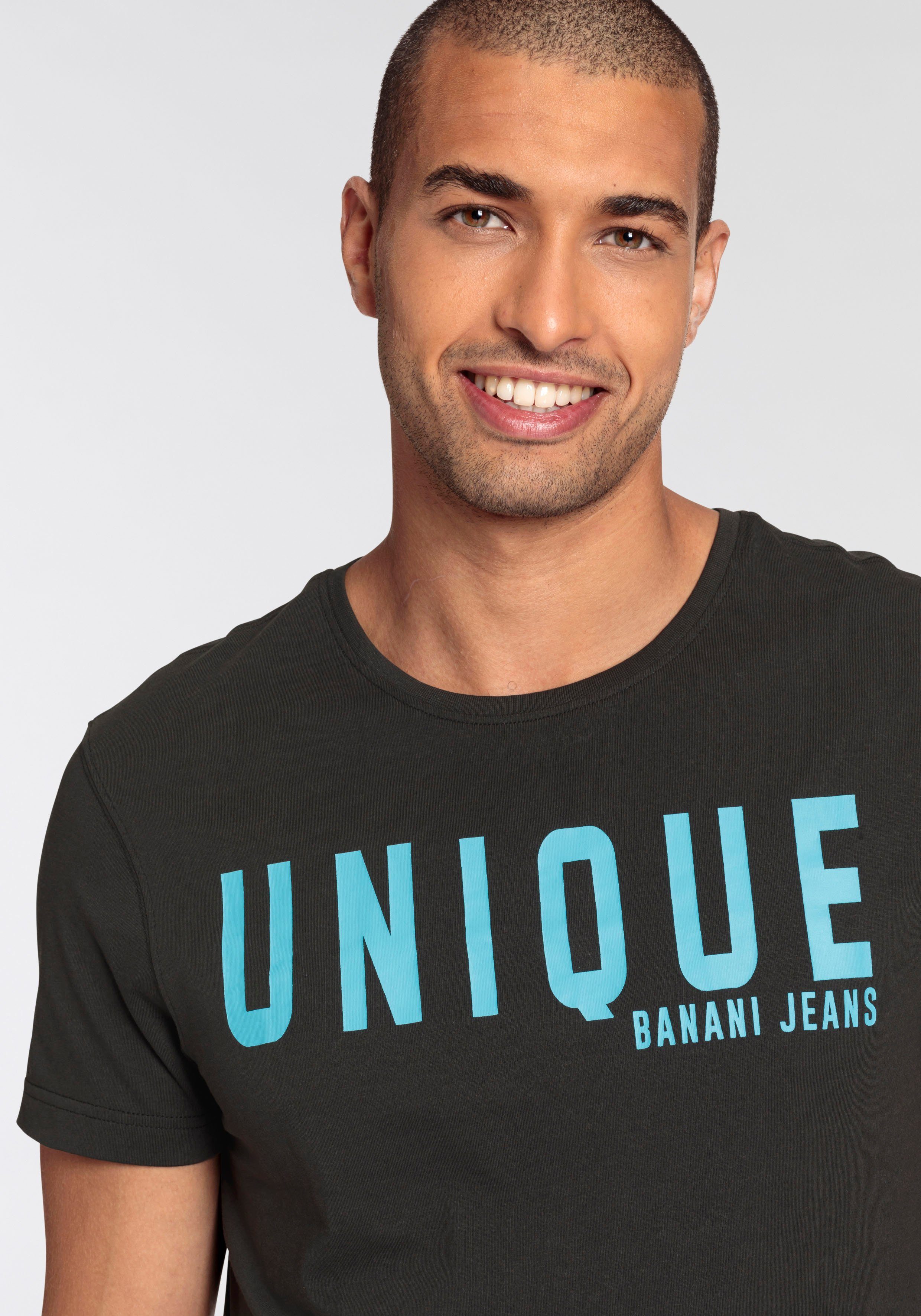 Bruno Banani T-shirt smal gesneden, met logoprints, ronde hals