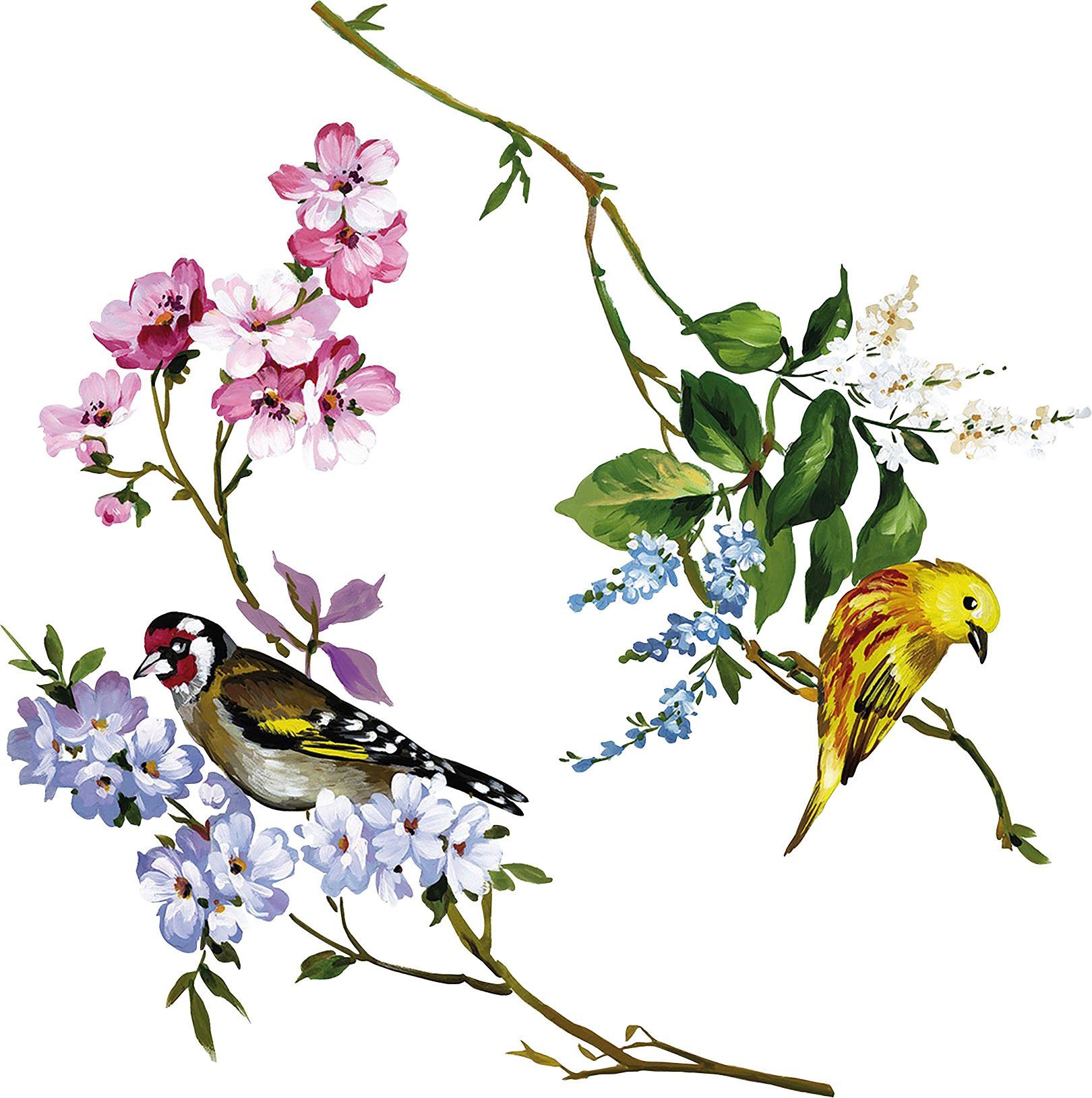 Komar Raamdecoratie Wedding Birds 31x31 cm (breedte x hoogte), zelfklevend (1 stuk)