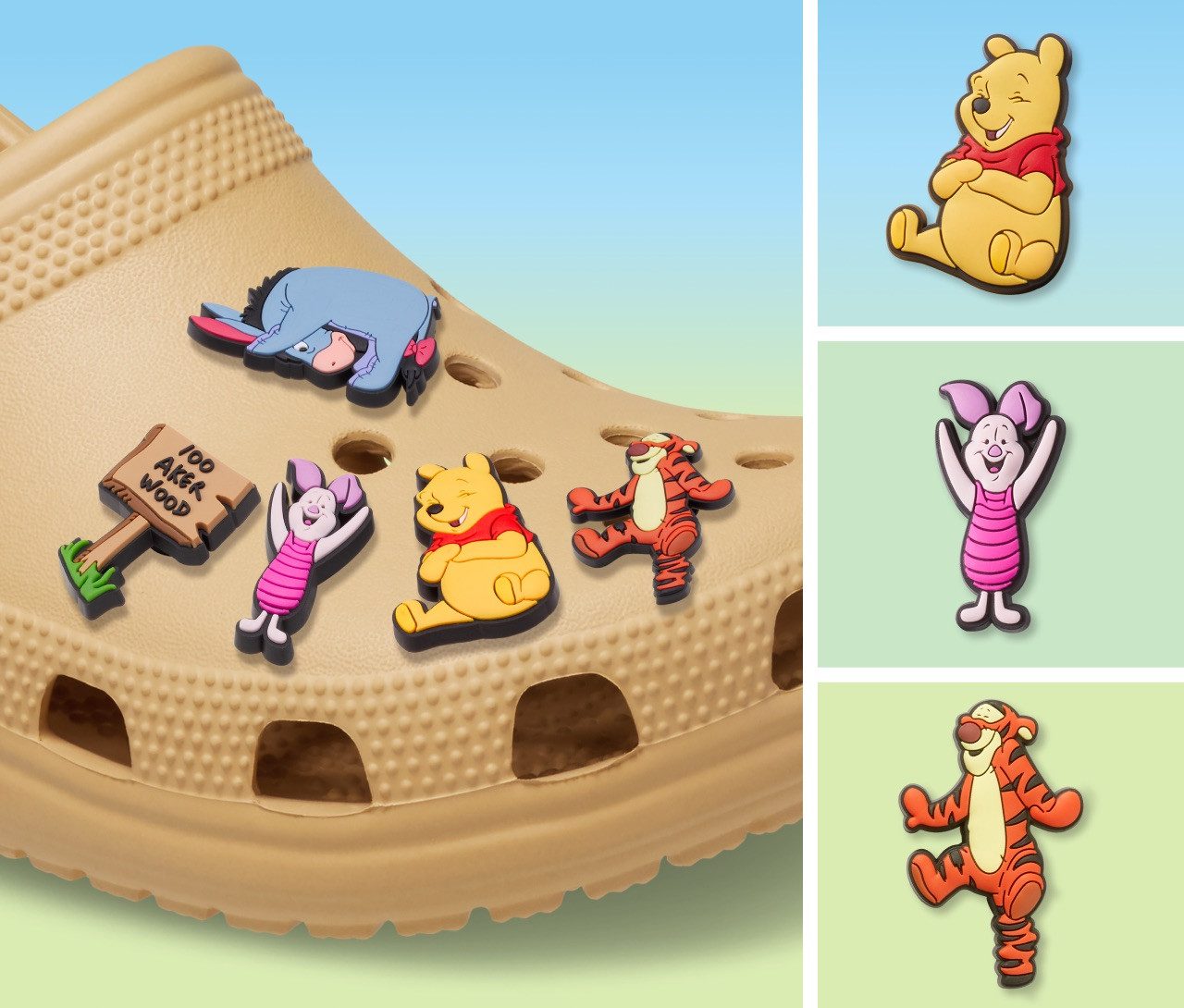 Crocs Schoenbutton Jibbitz™ Winnie The Pooh , schoen accessoire voor disney's winnie de poeh en zijn vrienden (set, 5-delig, Geen speelgoed. Niet geschikt voor kinderen jonger dan 3 jaar)