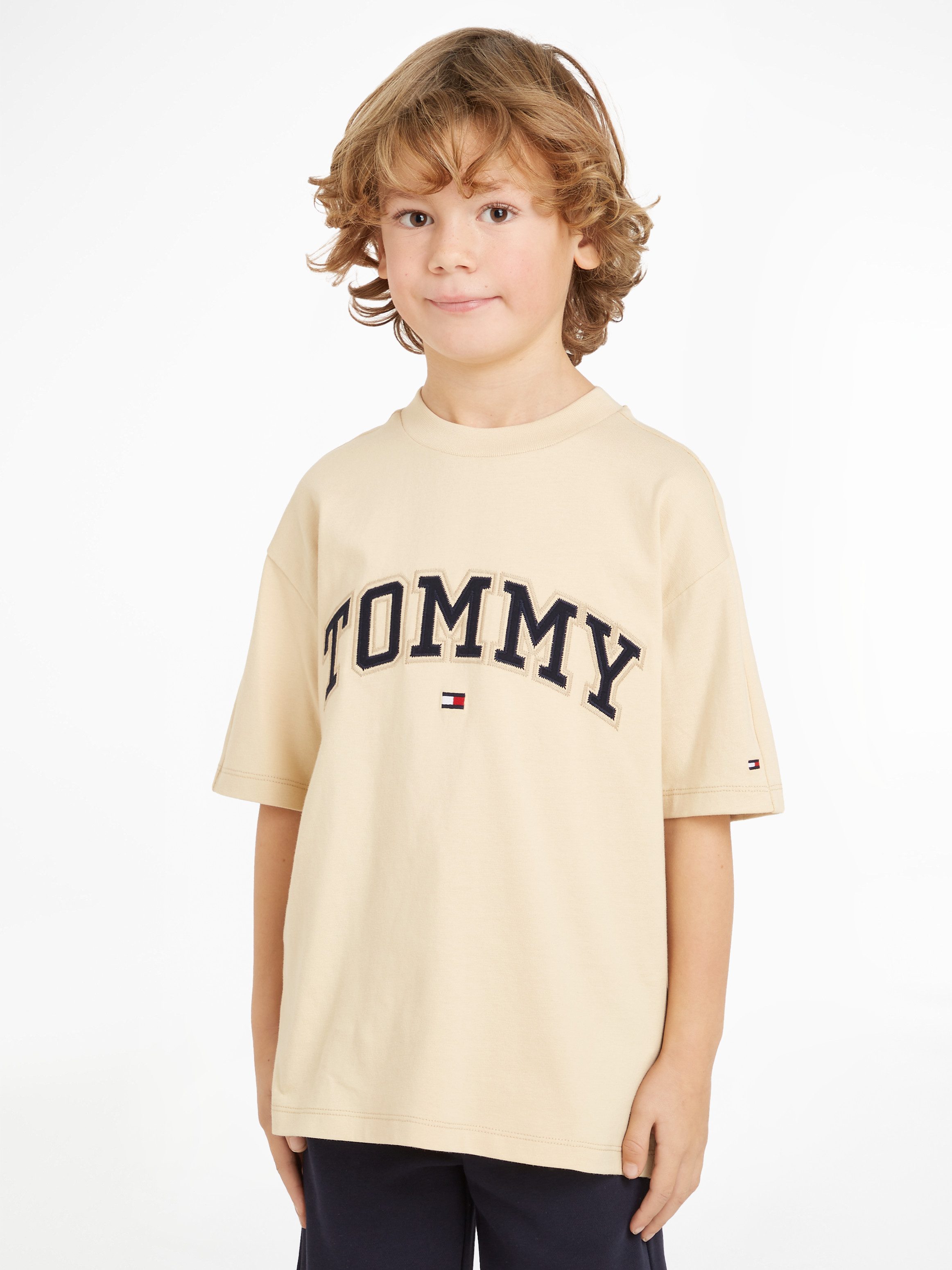 Tommy Hilfiger Shirt met korte mouwen VARSITY EMBROIDERY TEE SS Kinderen tot 16 jaar met logostiksel