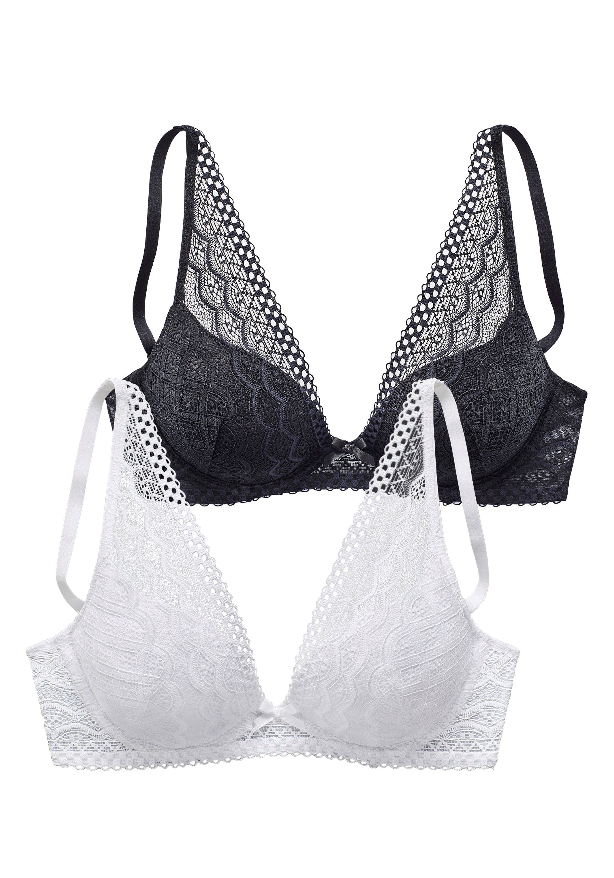Petite fleur Push-up-bh in een modieuze high apex pasvorm (Set van 2)