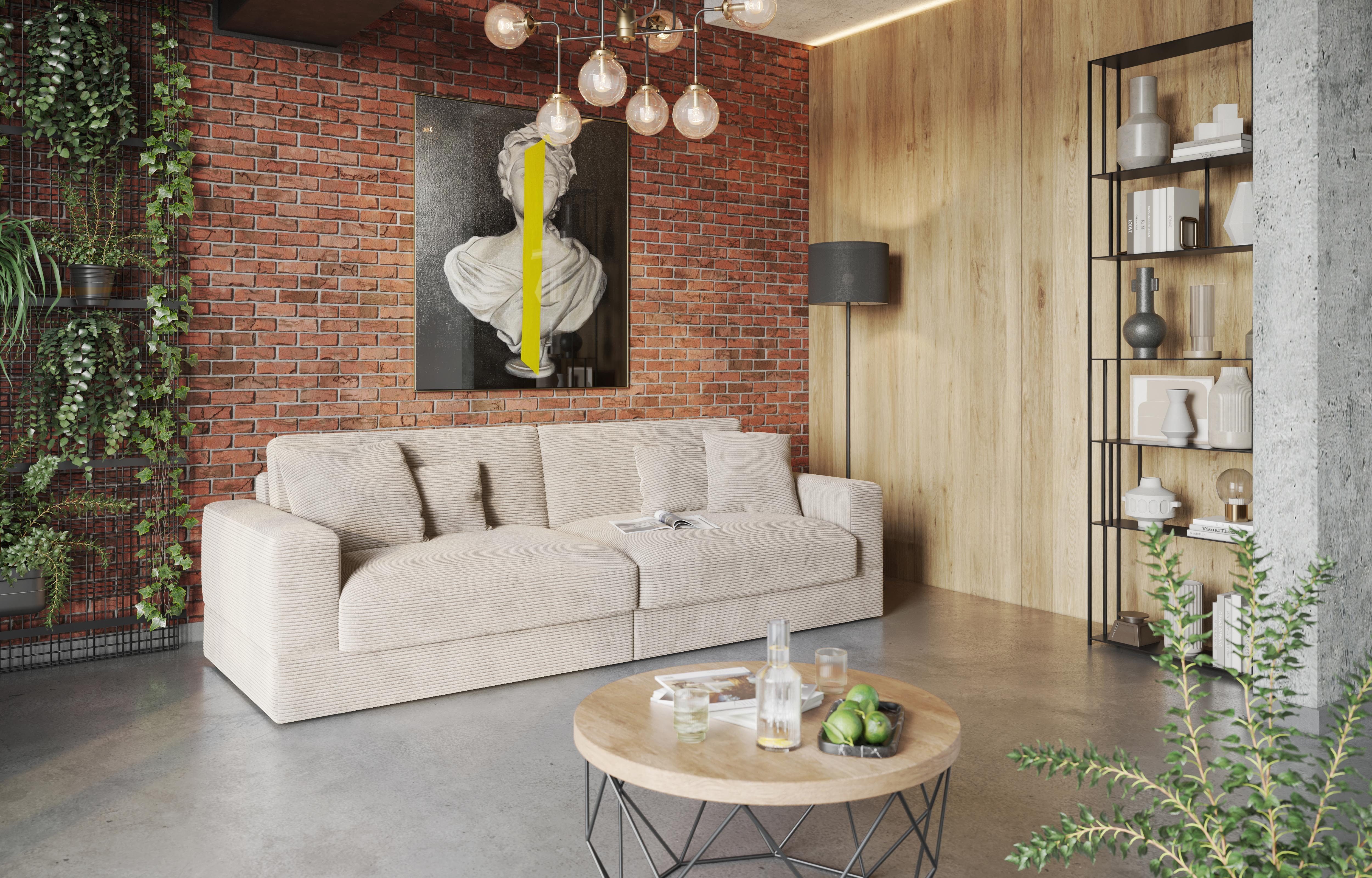 RAUM.ID Megabank Innovid Modern modulair bekledingsprogramma beige, xxl banken