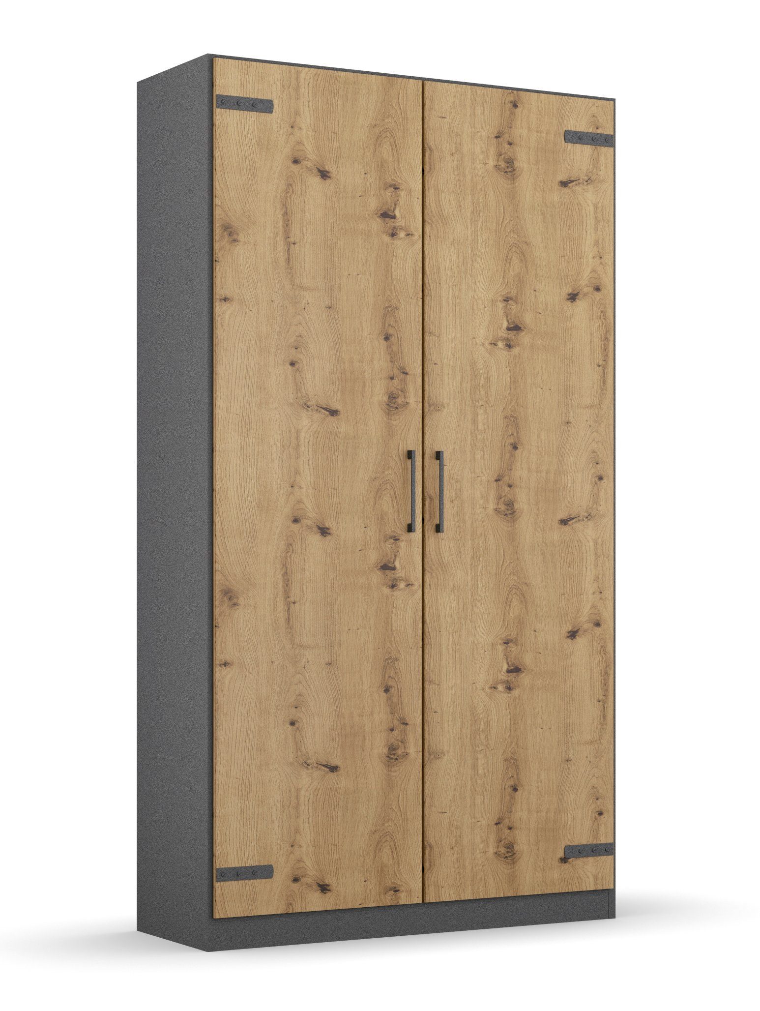 rauch Draaideurkast Holmes met applicaties "industrial style" kledingkasten grijs