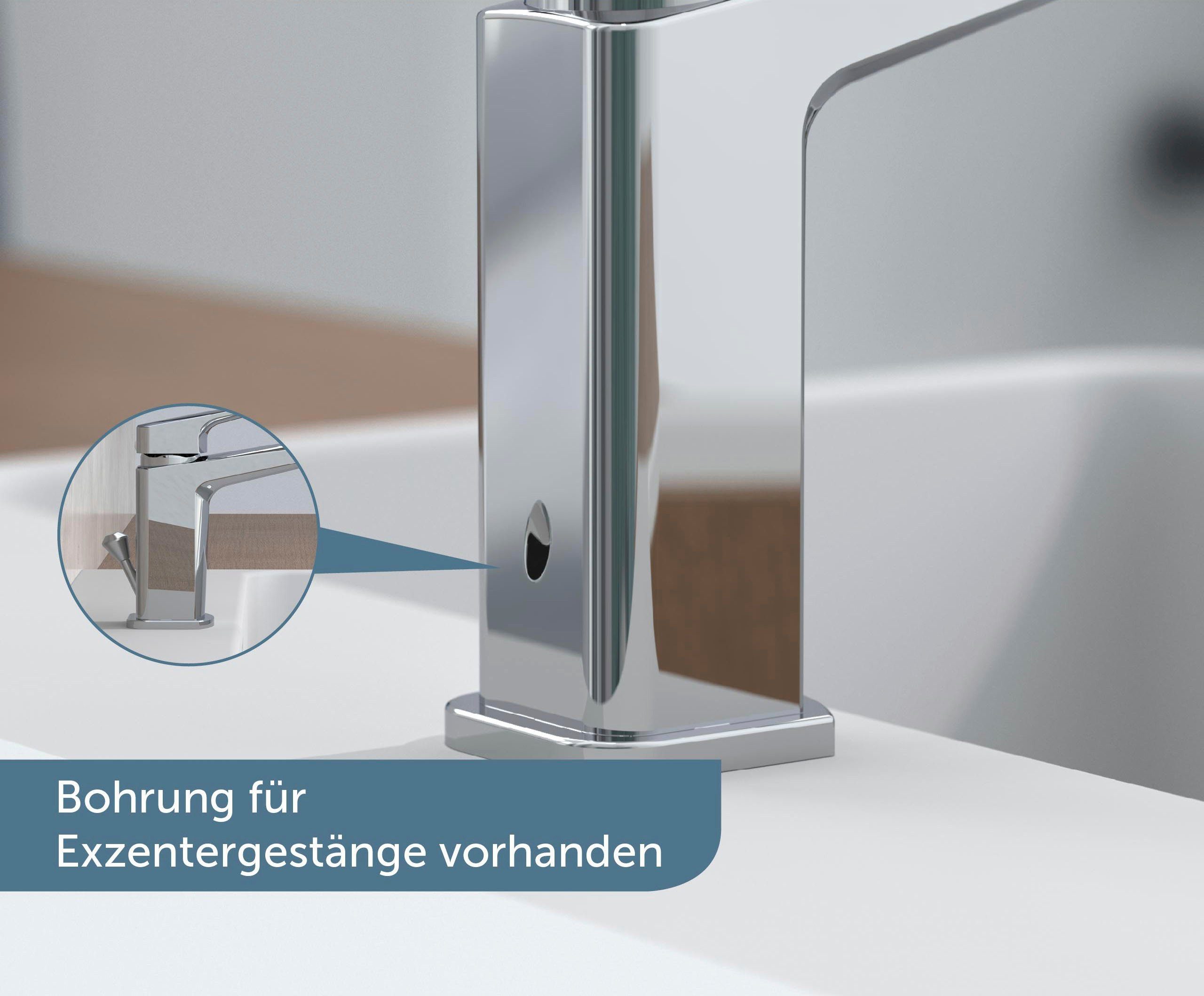 Schütte Wastafelkraan Raven Kraan met overloopset, mengkraan met pop-up afvoerstop