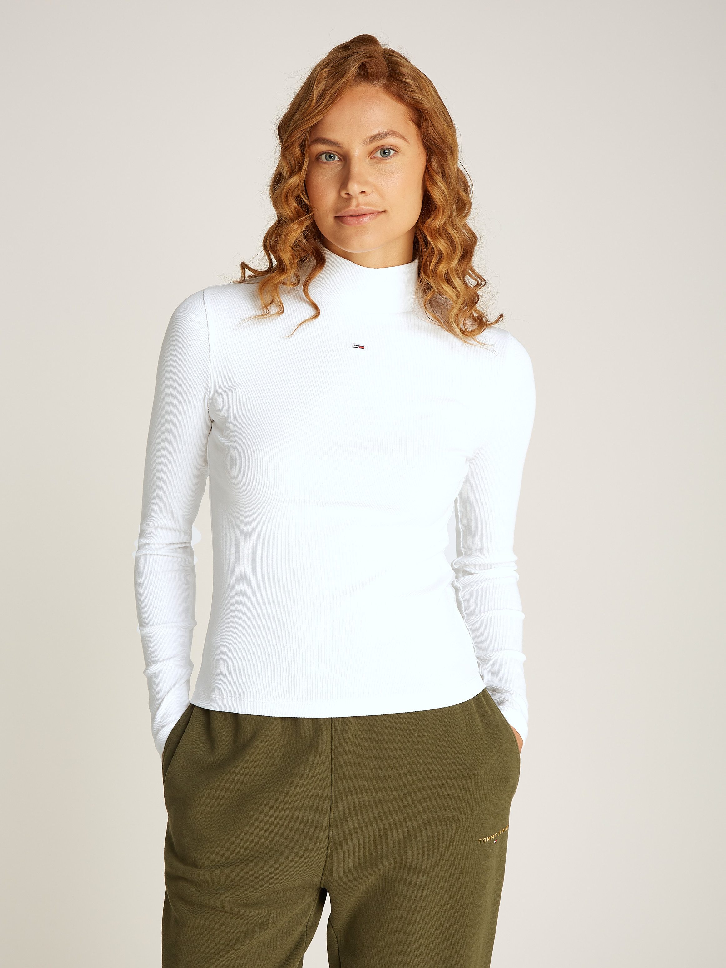 TOMMY JEANS Shirt met lange mouwen TJW ESSENTIAL MOCK NECK
