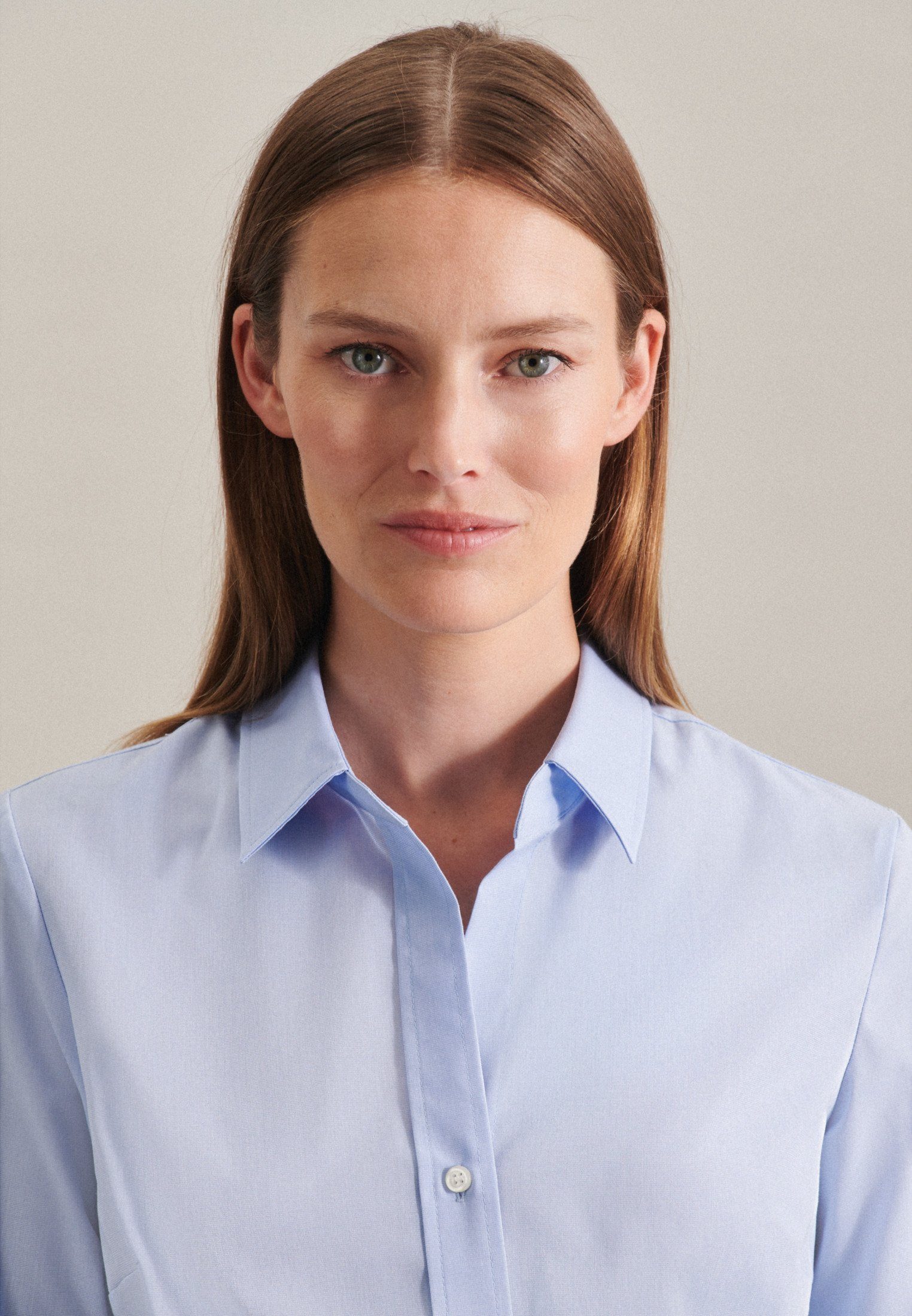 seidensticker Overhemdblouse Zwarte roos Lange mouwen kraag uni