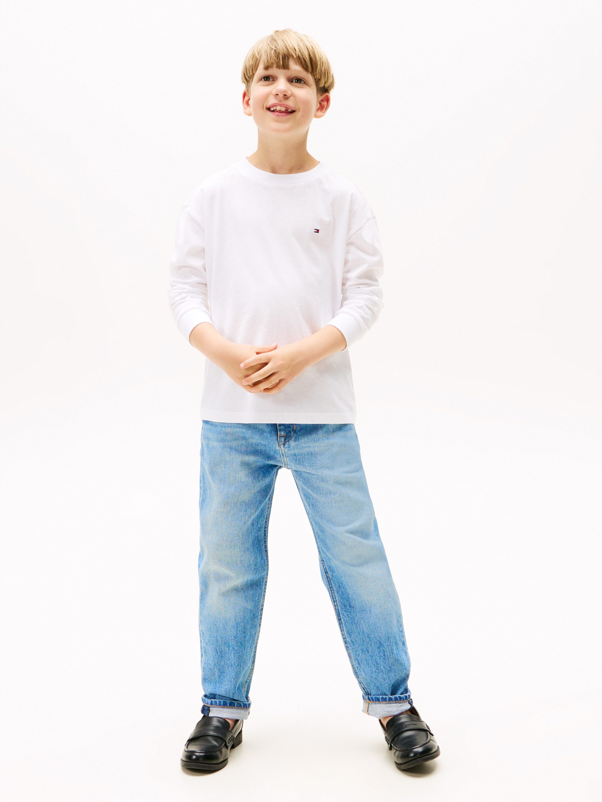 Tommy Hilfiger Shirt met lange mouwen ESSENTIAL T-SHIRT LS voor kinderen tot 16 jaar, merklogo